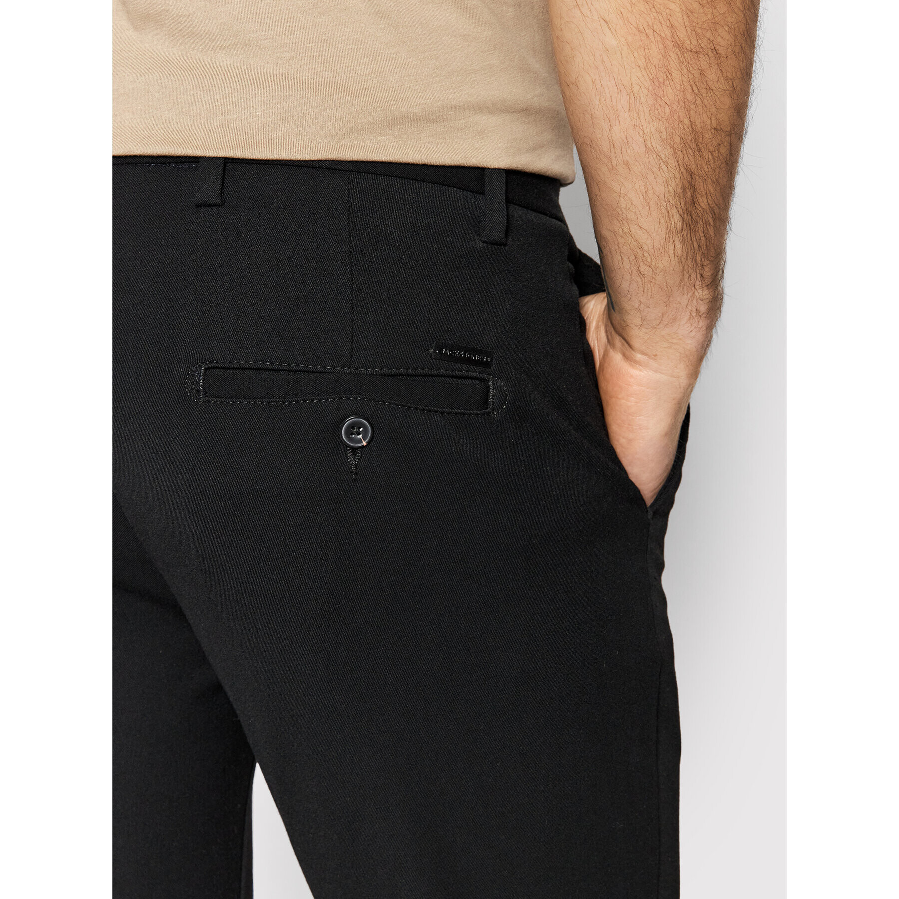 Jack&Jones Pantaloni din material Marco 12159954 Negru Slim Fit - Pled.ro