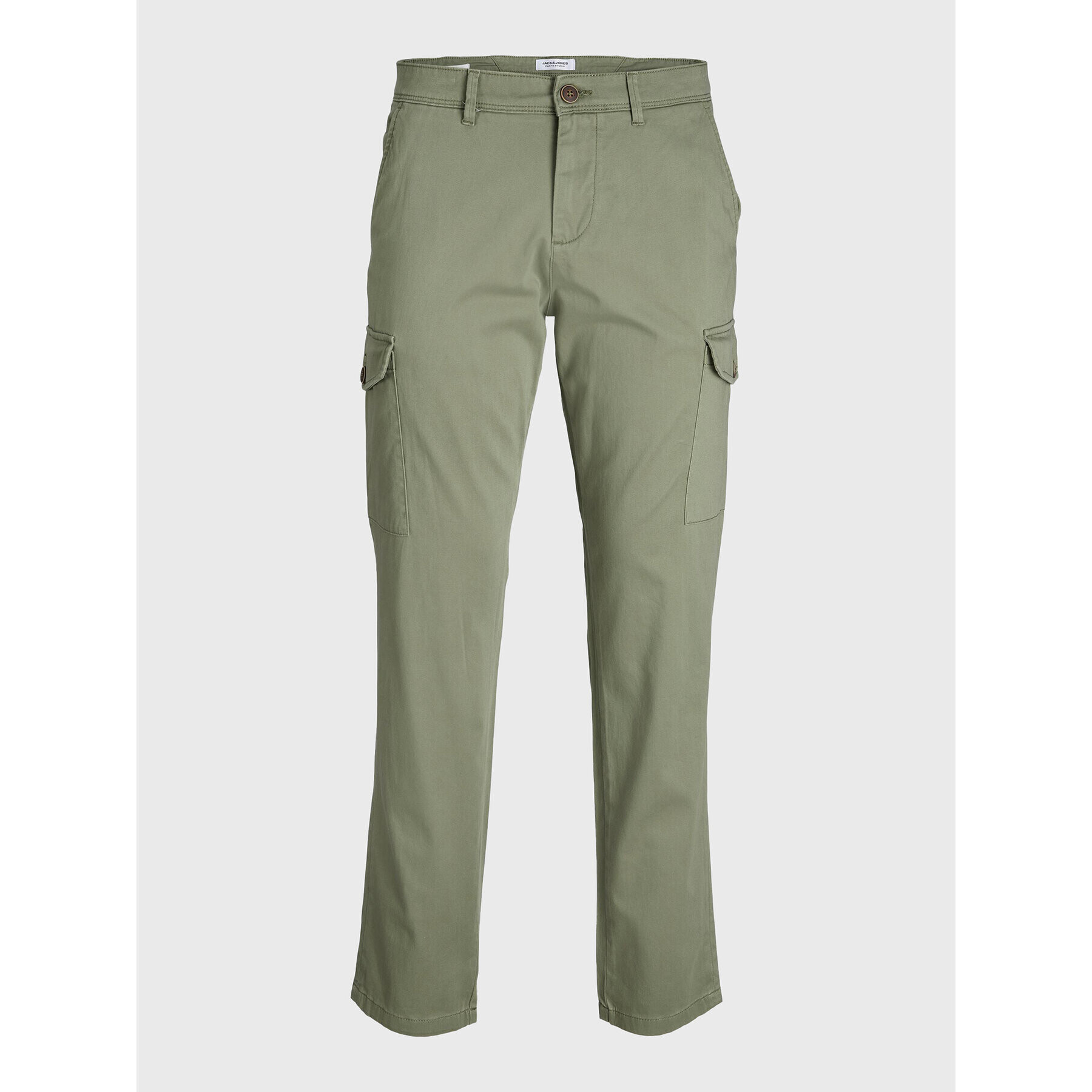 Jack&Jones Pantaloni din material Ollie 12224001 Verde Regular Fit - Pled.ro