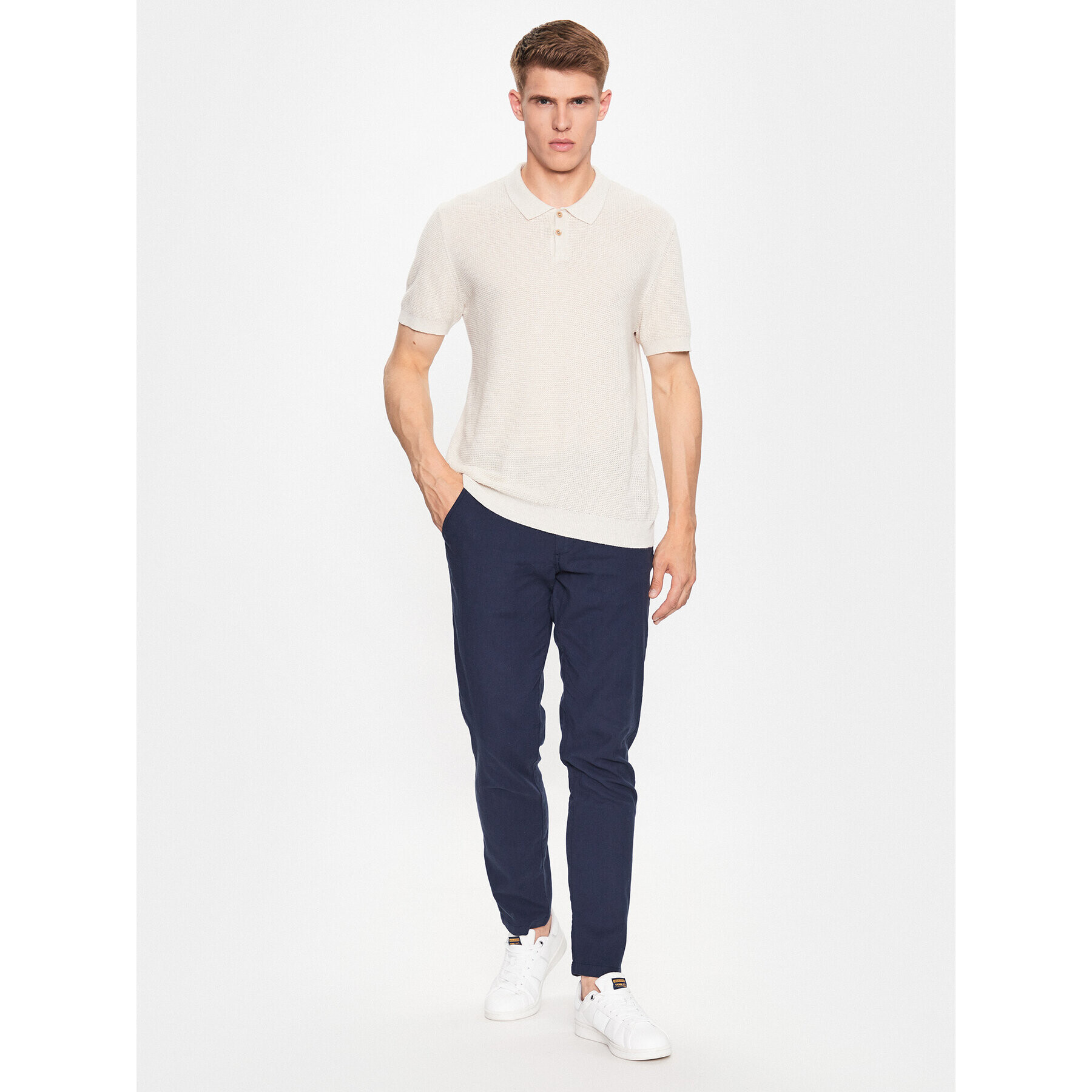 Jack&Jones Pantaloni din material Tollie 12229227 Bleumarin Regular Fit - Pled.ro