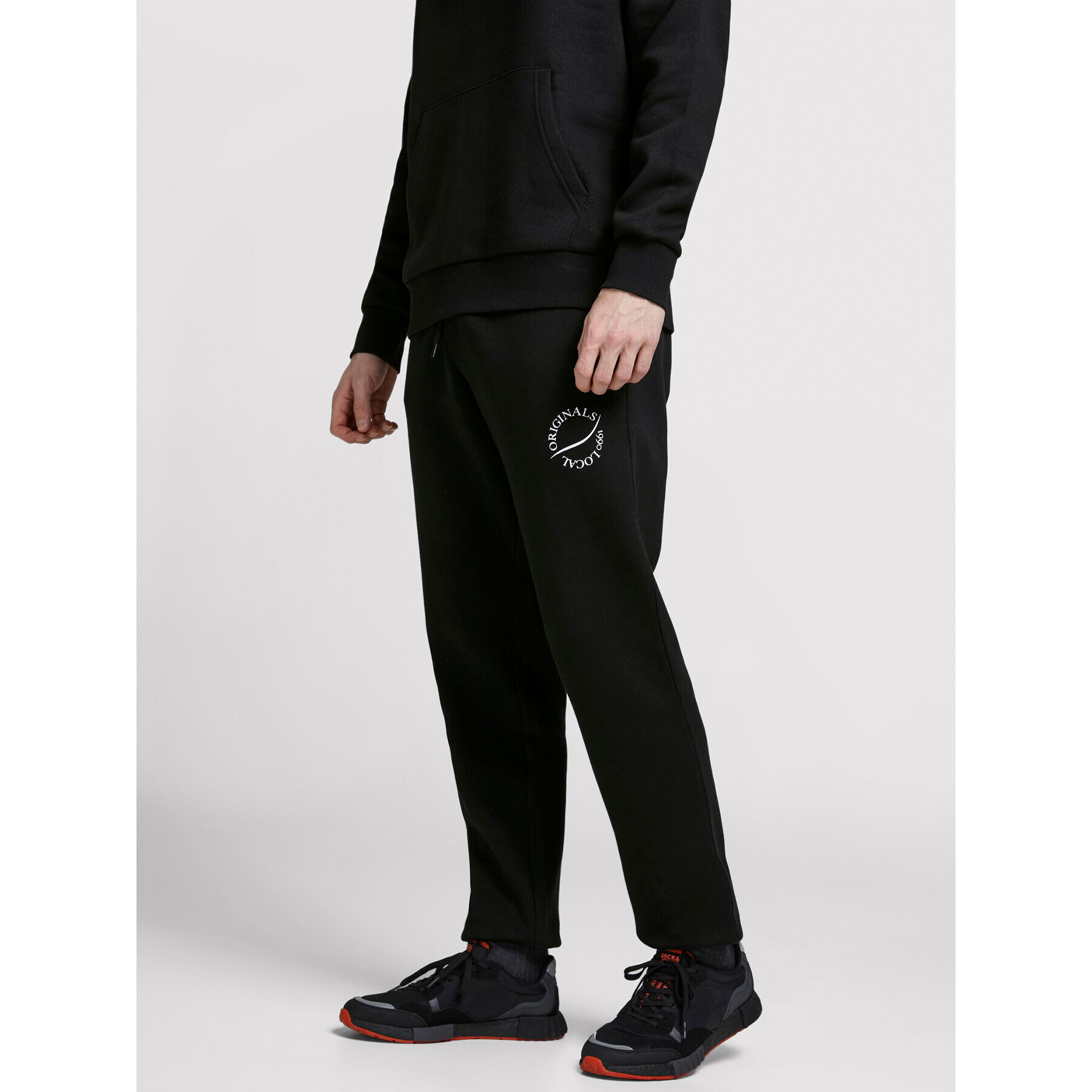 Jack&Jones Pantaloni trening Elias 12195676 Negru Comfort Fit - Pled.ro