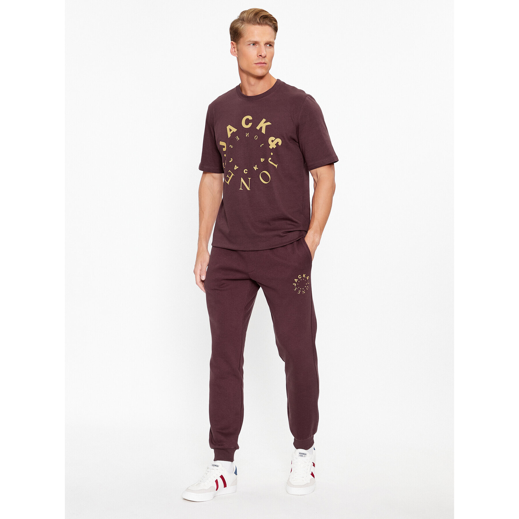 Jack&Jones Pantaloni trening Gordon 12242594 Vișiniu Regular Fit - Pled.ro