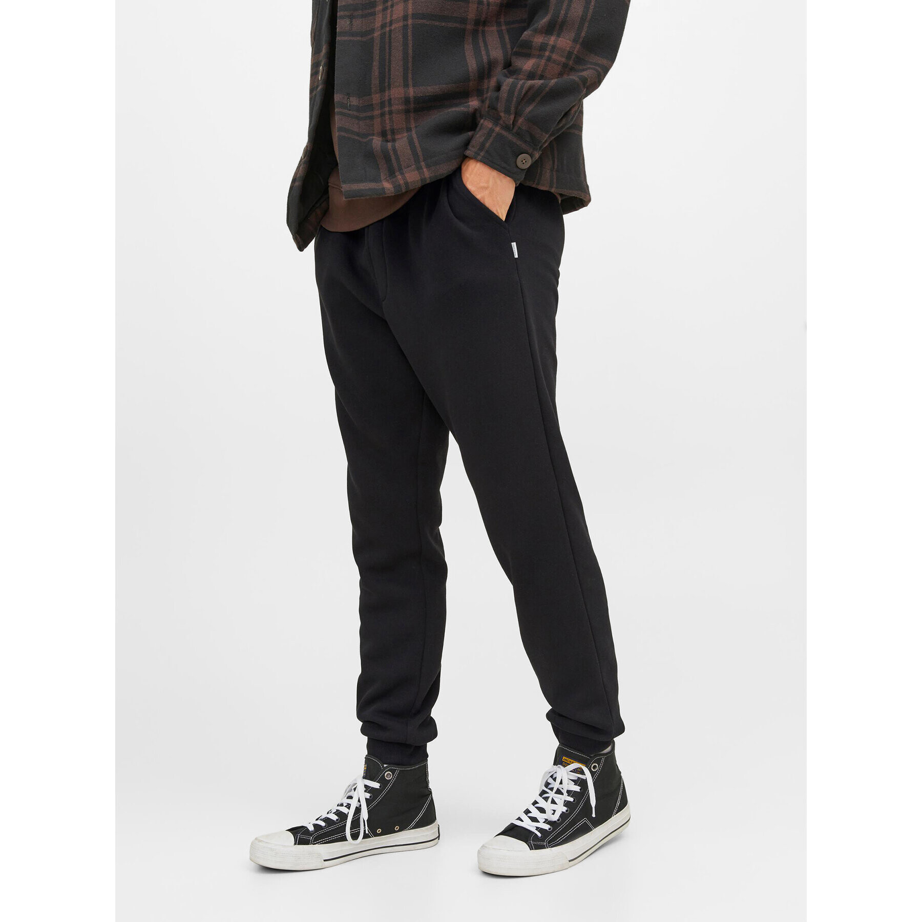 Jack&Jones Pantaloni trening Gordon 12249274 Negru Regular Fit - Pled.ro