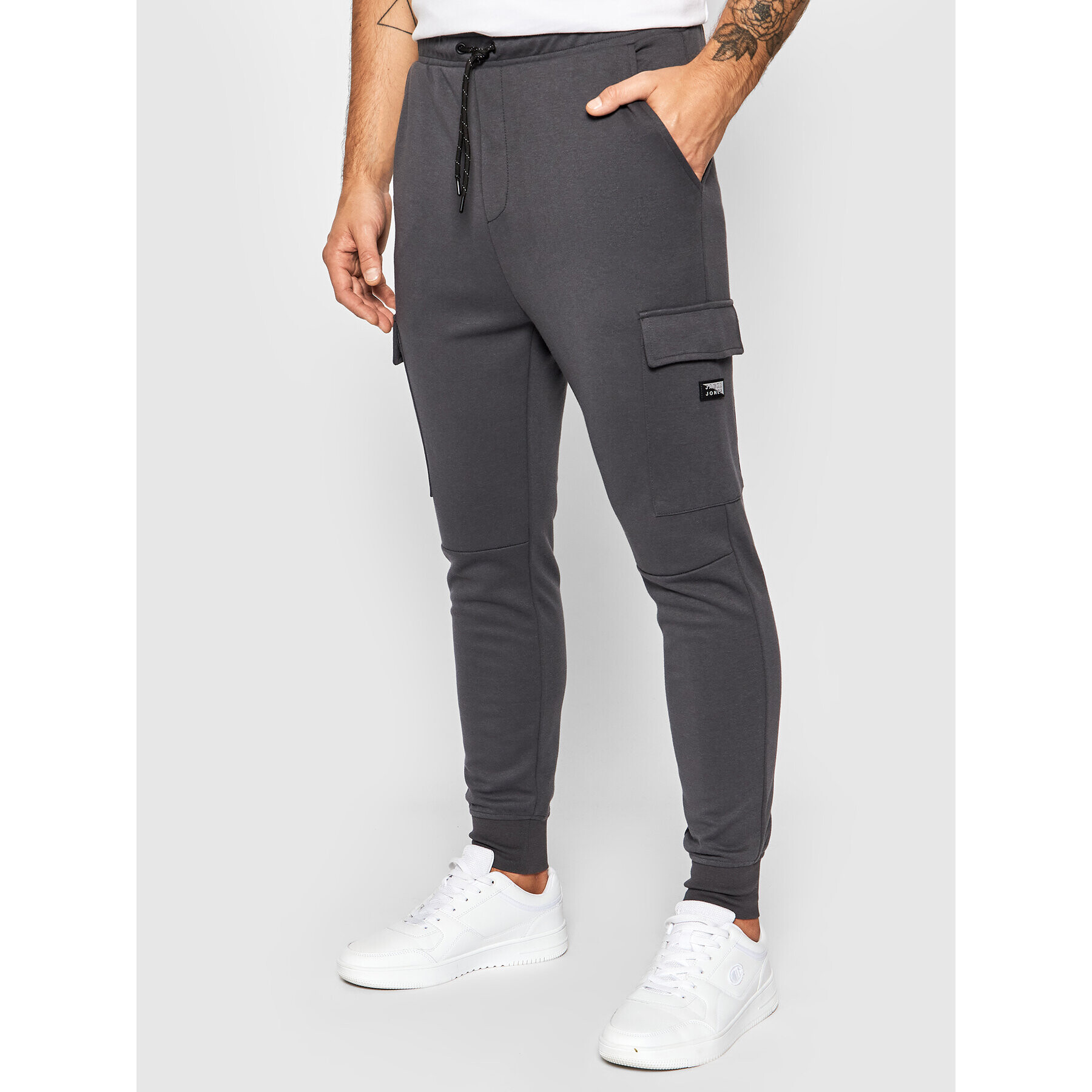 Jack&Jones Pantaloni trening Gordon Air Cargo 12184972 Gri Regular Fit - Pled.ro