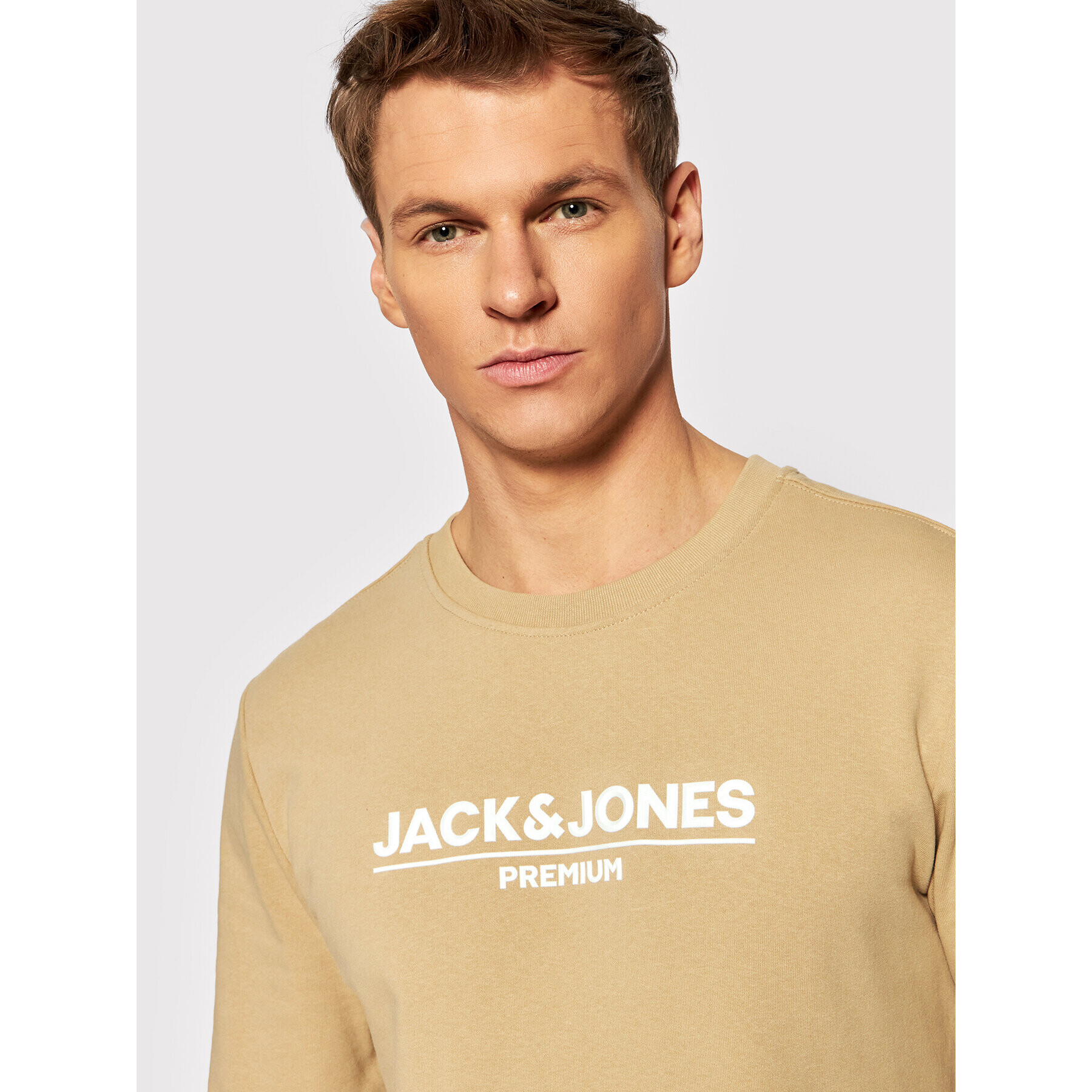 Jack&Jones PREMIUM Bluză Branding 12205732 Bej Regular Fit - Pled.ro