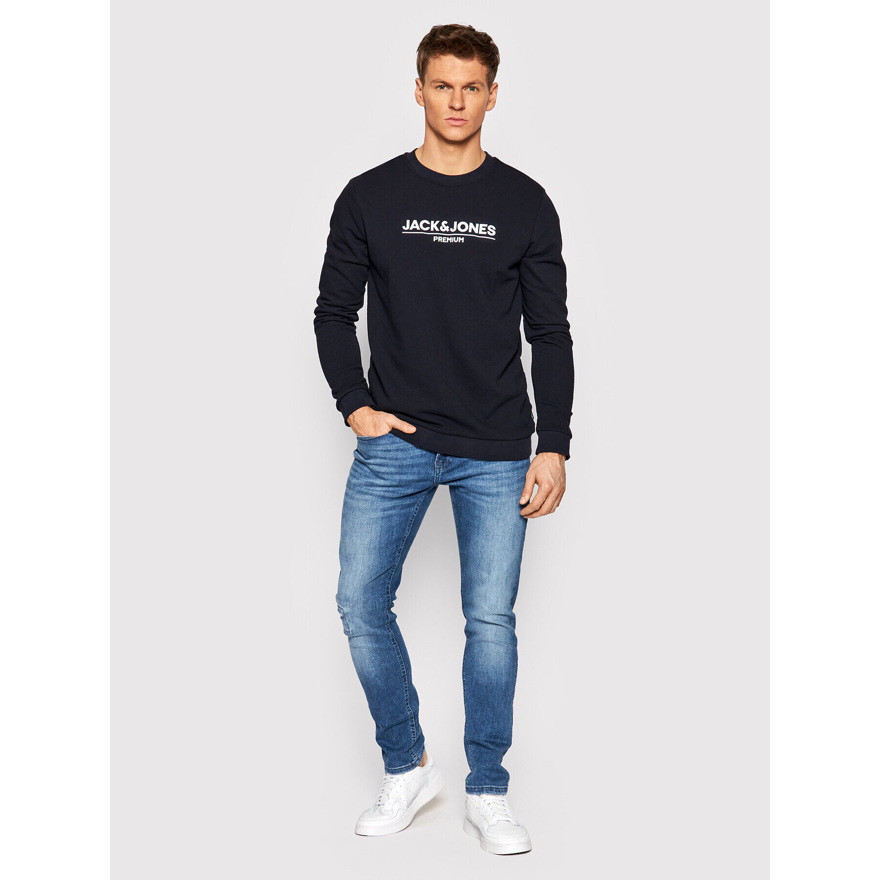 Jack&Jones PREMIUM Bluză Branding 12205732 Bleumarin Regular Fit - Pled.ro