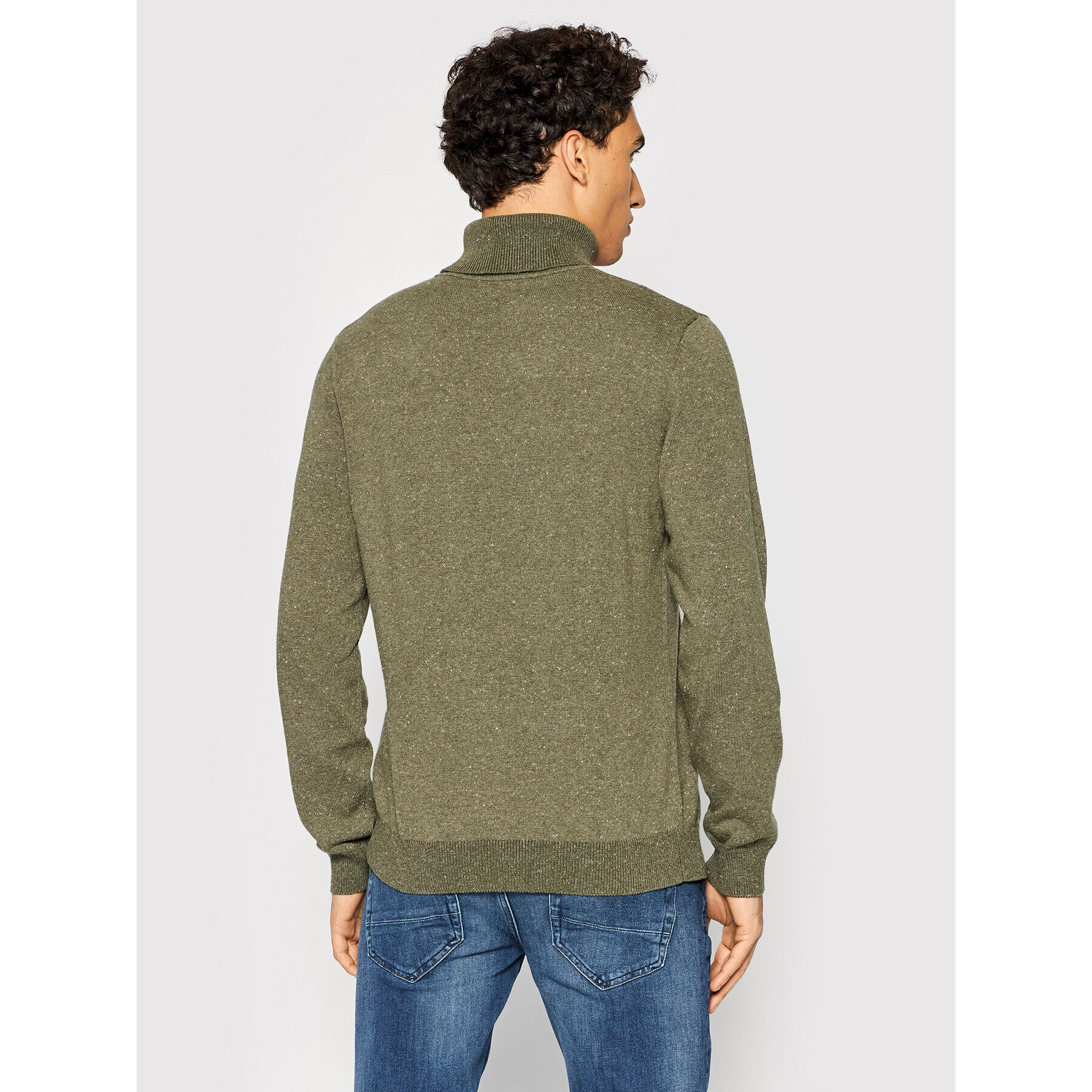 Jack&Jones PREMIUM Bluză cu gât Morris 12192496 Verde Regular Fit - Pled.ro