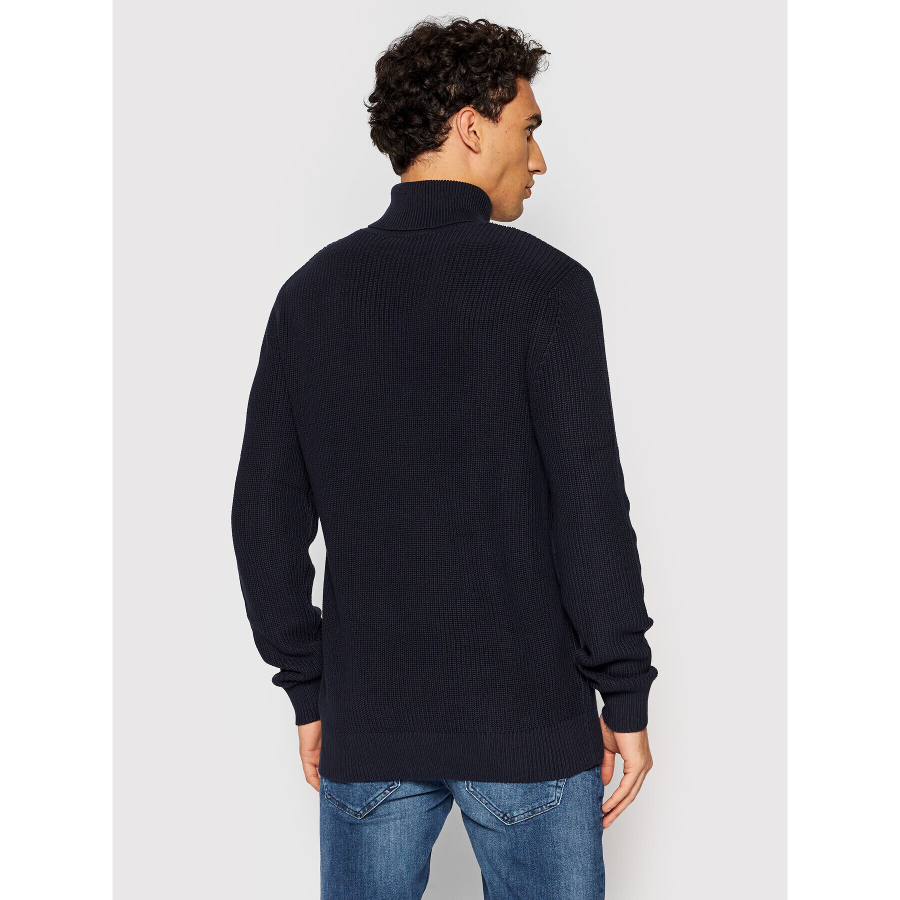 Jack&Jones PREMIUM Bluză cu gât Well 12193094 Bleumarin Regular Fit - Pled.ro