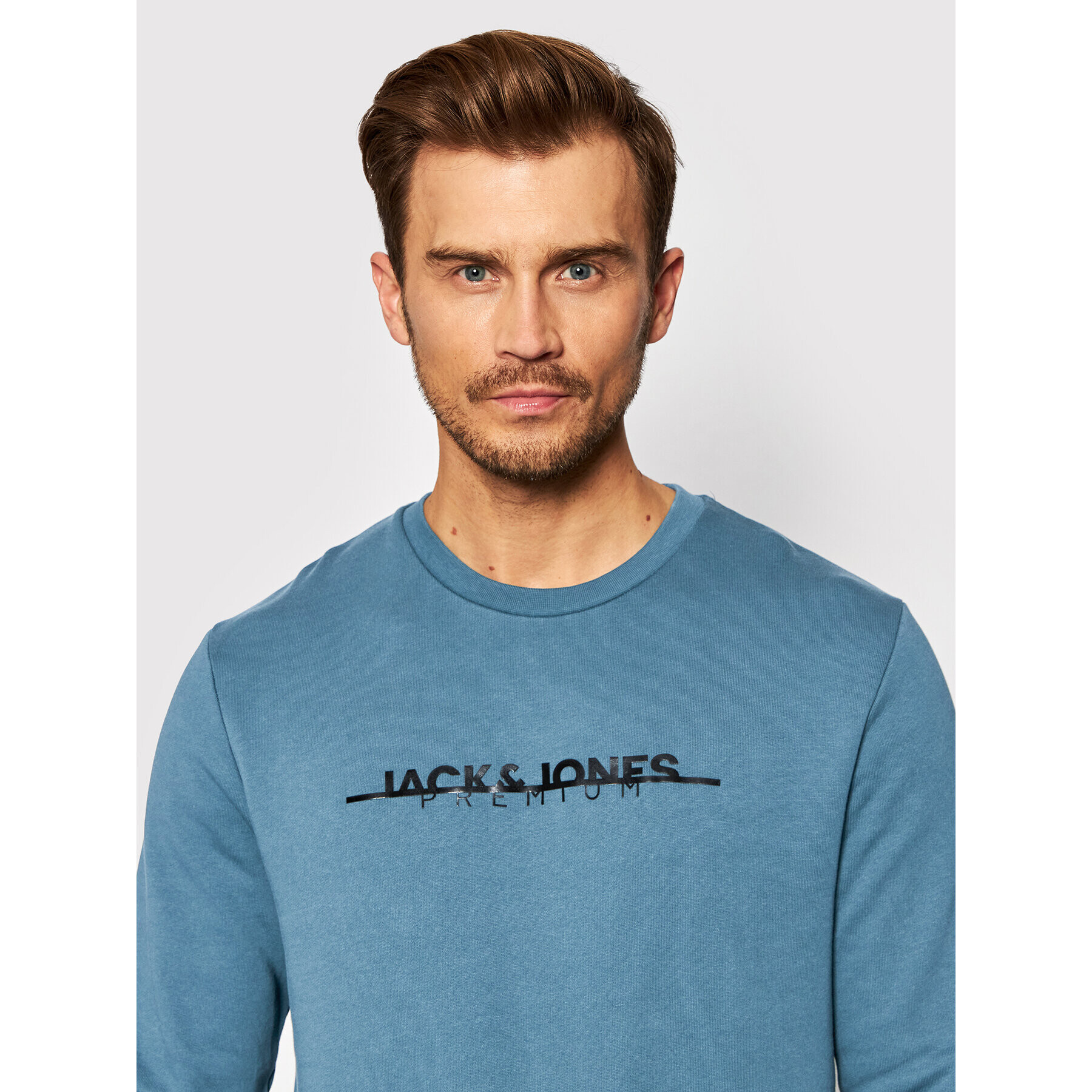 Jack&Jones PREMIUM Bluză Graphic Logo 12197602 Albastru Regular Fit - Pled.ro