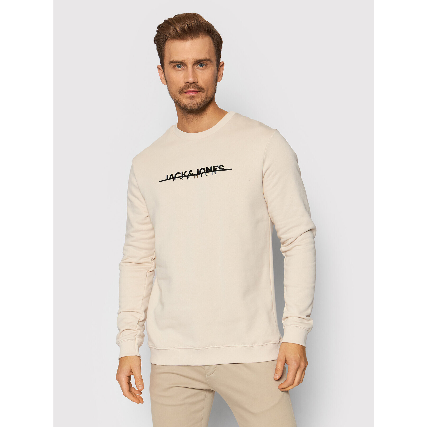 Jack&Jones PREMIUM Bluză Logo 12197602 Bej Regular Fit - Pled.ro