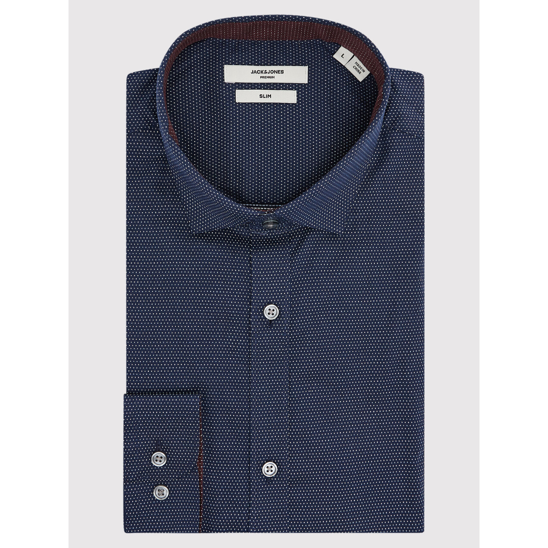 Jack&Jones PREMIUM Cămașă Blackpool Structure 12192285 Bleumarin Slim Fit - Pled.ro