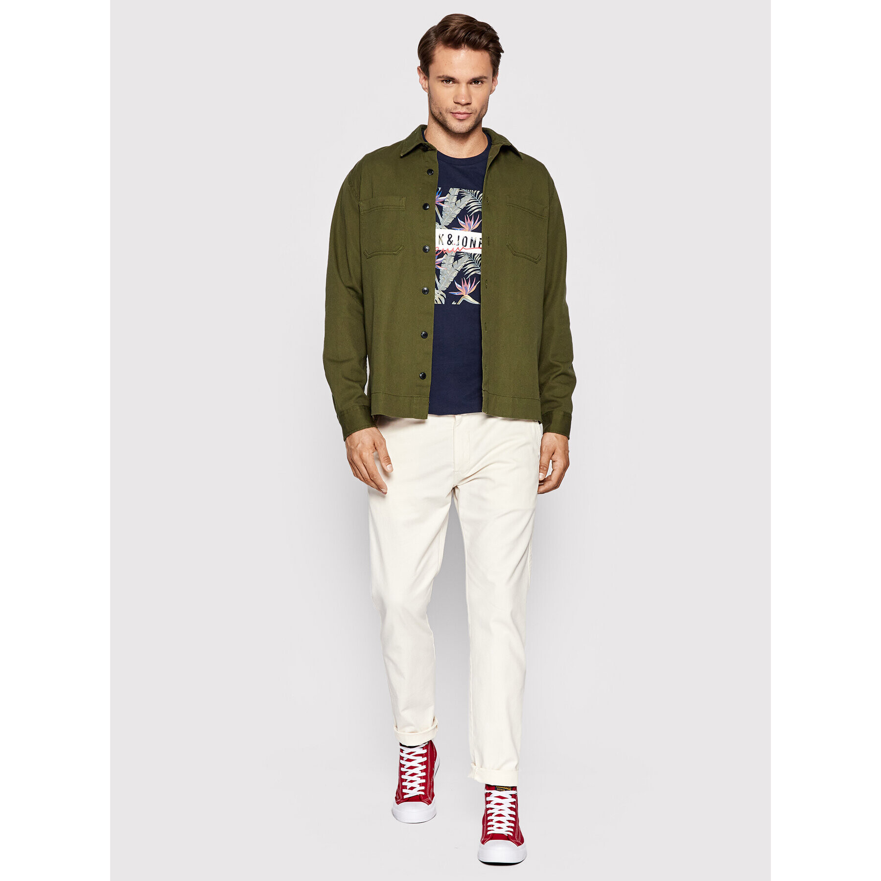 Jack&Jones PREMIUM Cămașă Logan 12204288 Verde Regular Fit - Pled.ro