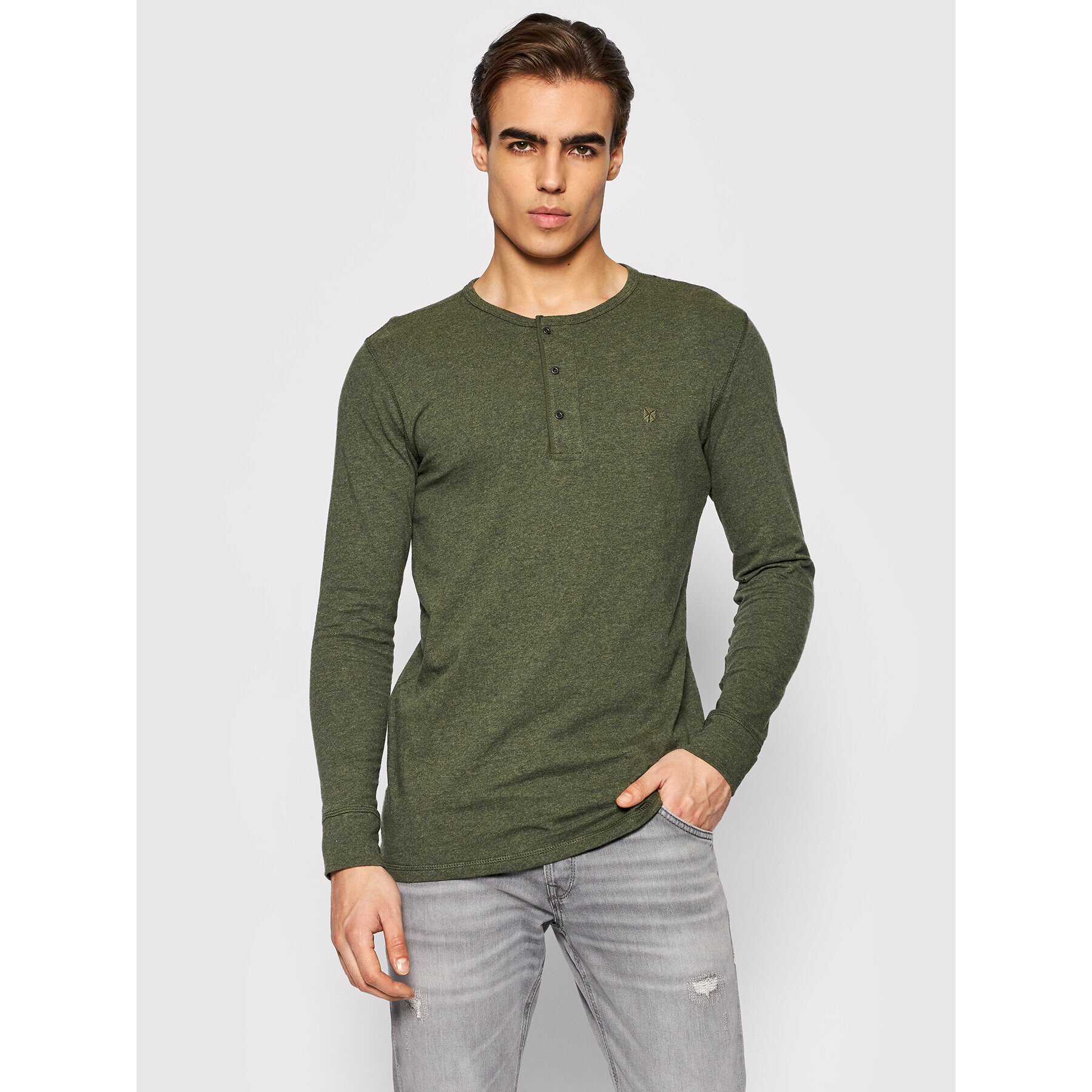 Jack&Jones PREMIUM Jack&Jones Longsleeve Bluliam 12193953 Verde Regular Fit - Pled.ro