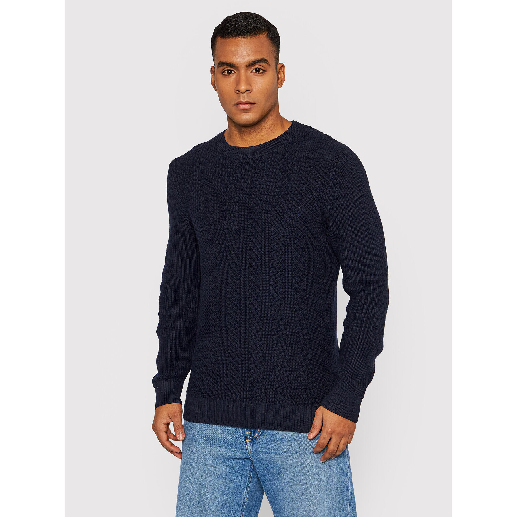 Jack&Jones PREMIUM Pulover Blavalle 12197595 Bleumarin Regular Fit - Pled.ro