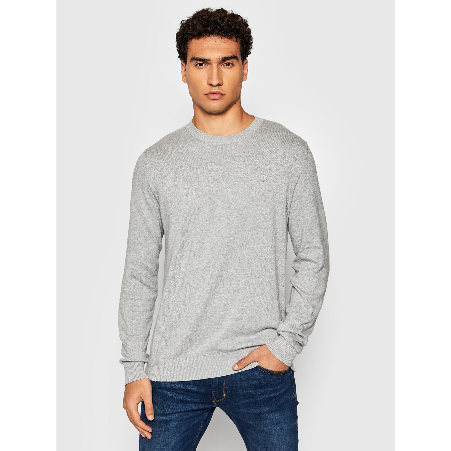 Jack&Jones PREMIUM Pulover Bluray 12192311 Gri Regular Fit - Pled.ro