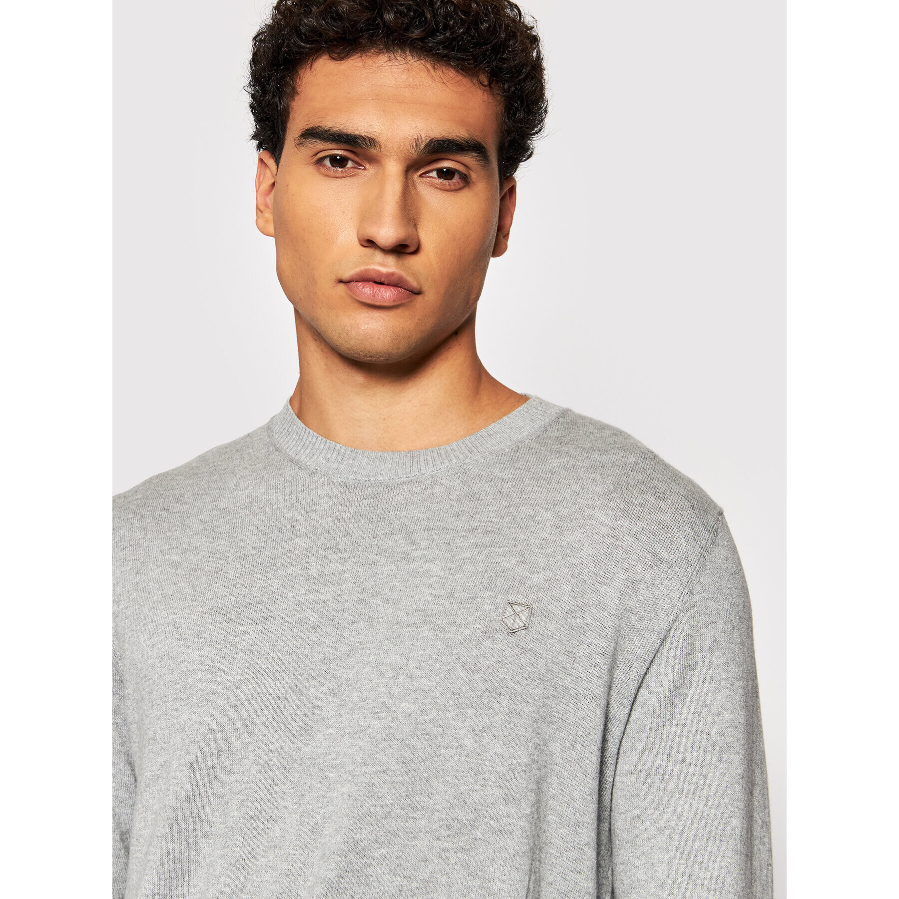 Jack&Jones PREMIUM Pulover Bluray 12192311 Gri Regular Fit - Pled.ro