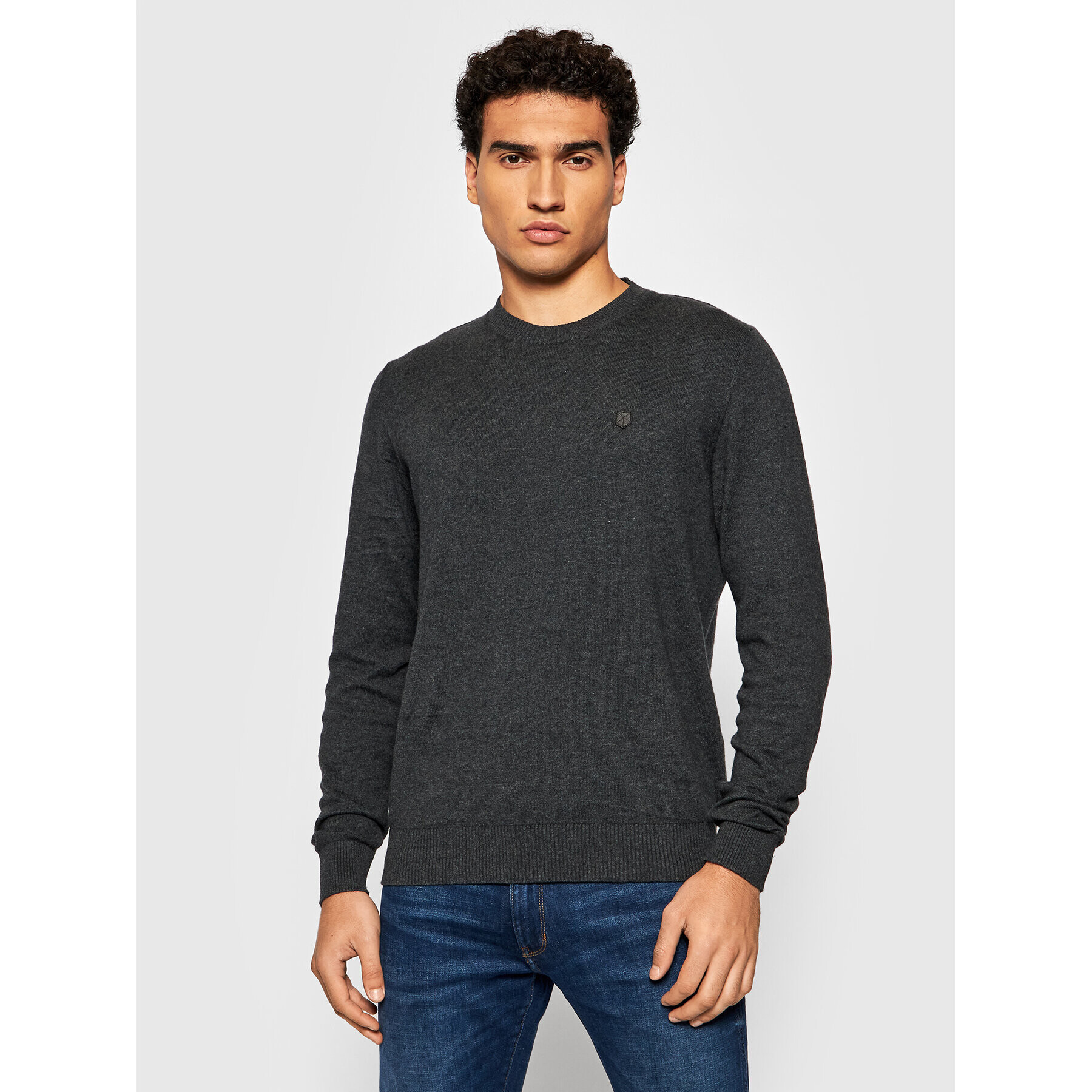 Jack&Jones PREMIUM Pulover Bluray 12192311 Gri Regular Fit - Pled.ro