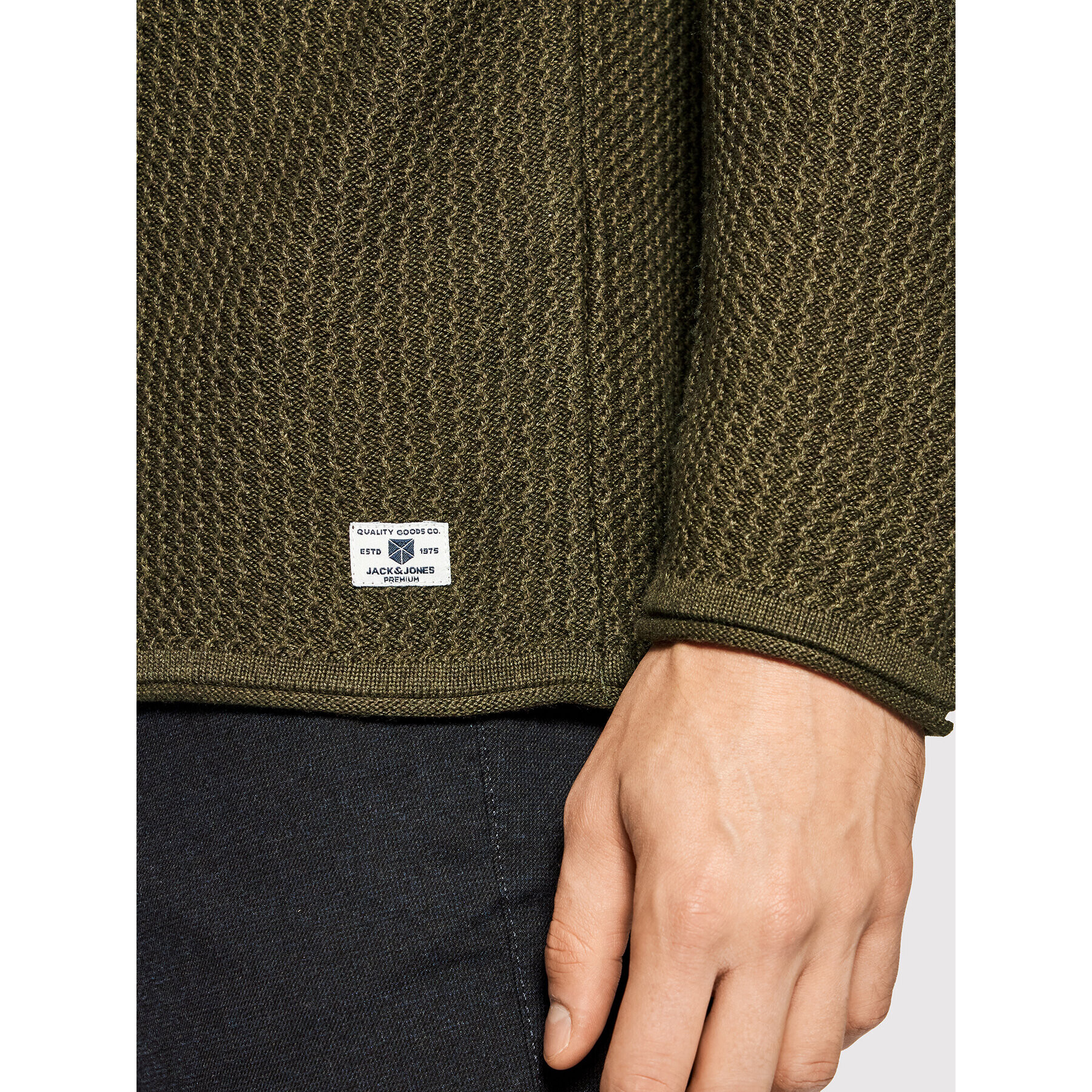 Jack&Jones PREMIUM Pulover Carlos 12179861 Verde Regular Fit - Pled.ro