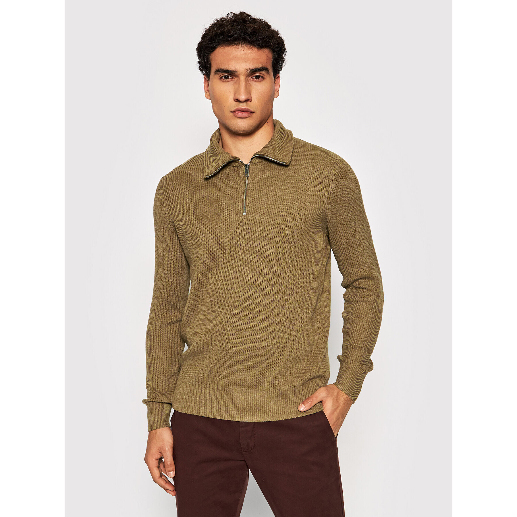 Jack&Jones PREMIUM Pulover Perfect 12193527 Maro Regular Fit - Pled.ro