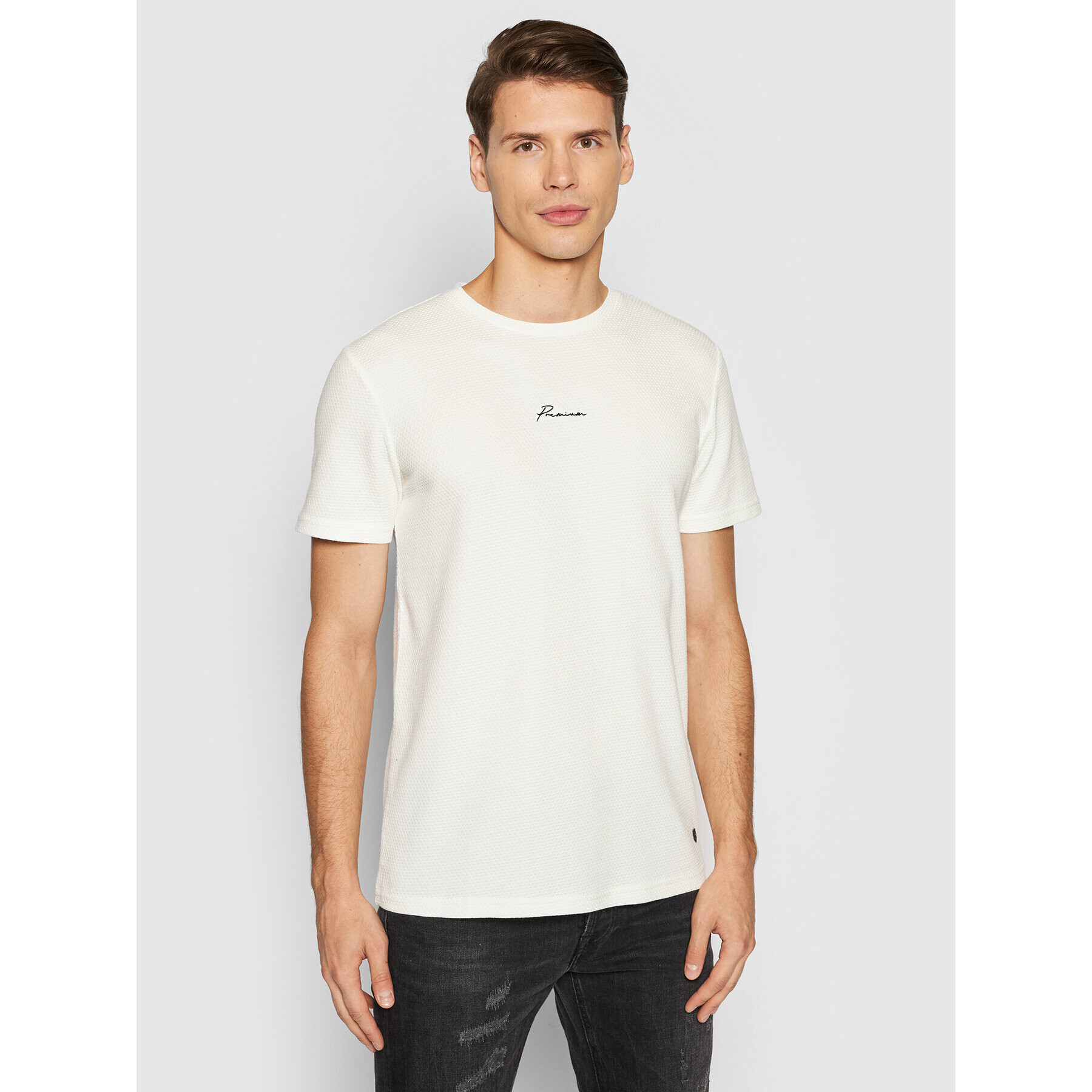 Jack&Jones PREMIUM Tricou Blafranco 12175825 Bej Regular Fit - Pled.ro