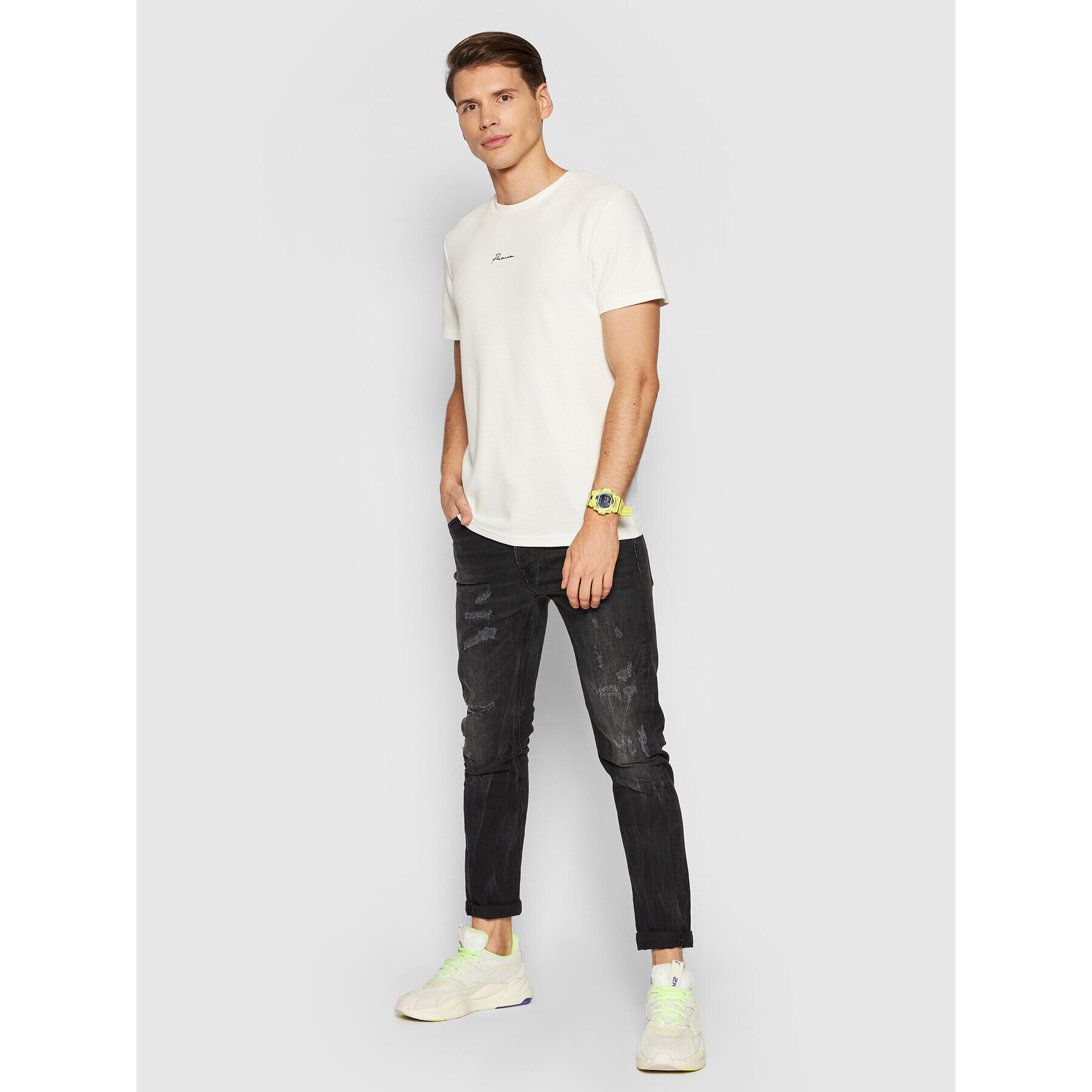 Jack&Jones PREMIUM Tricou Blafranco 12175825 Bej Regular Fit - Pled.ro