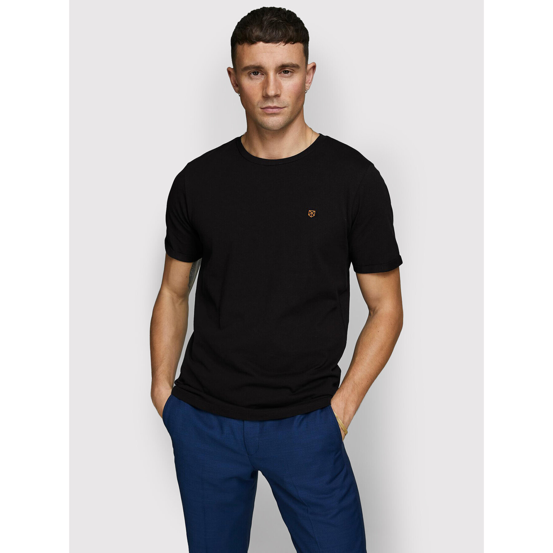 Jack&Jones PREMIUM Tricou Blahardy 12166527 Negru Slim Fit - Pled.ro