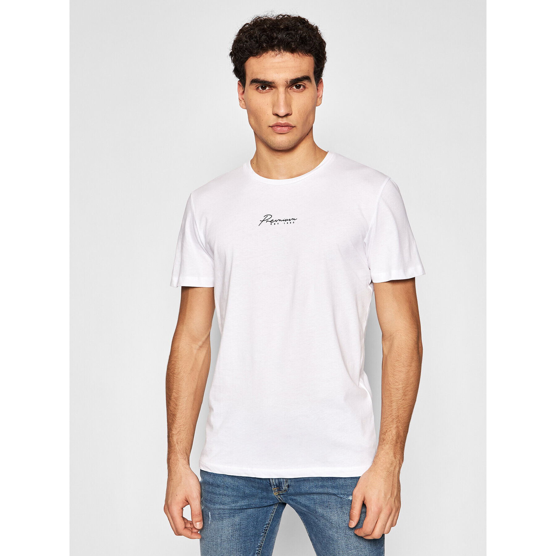 Jack&Jones PREMIUM Tricou Blaster 12191687 Alb Regular Fit - Pled.ro