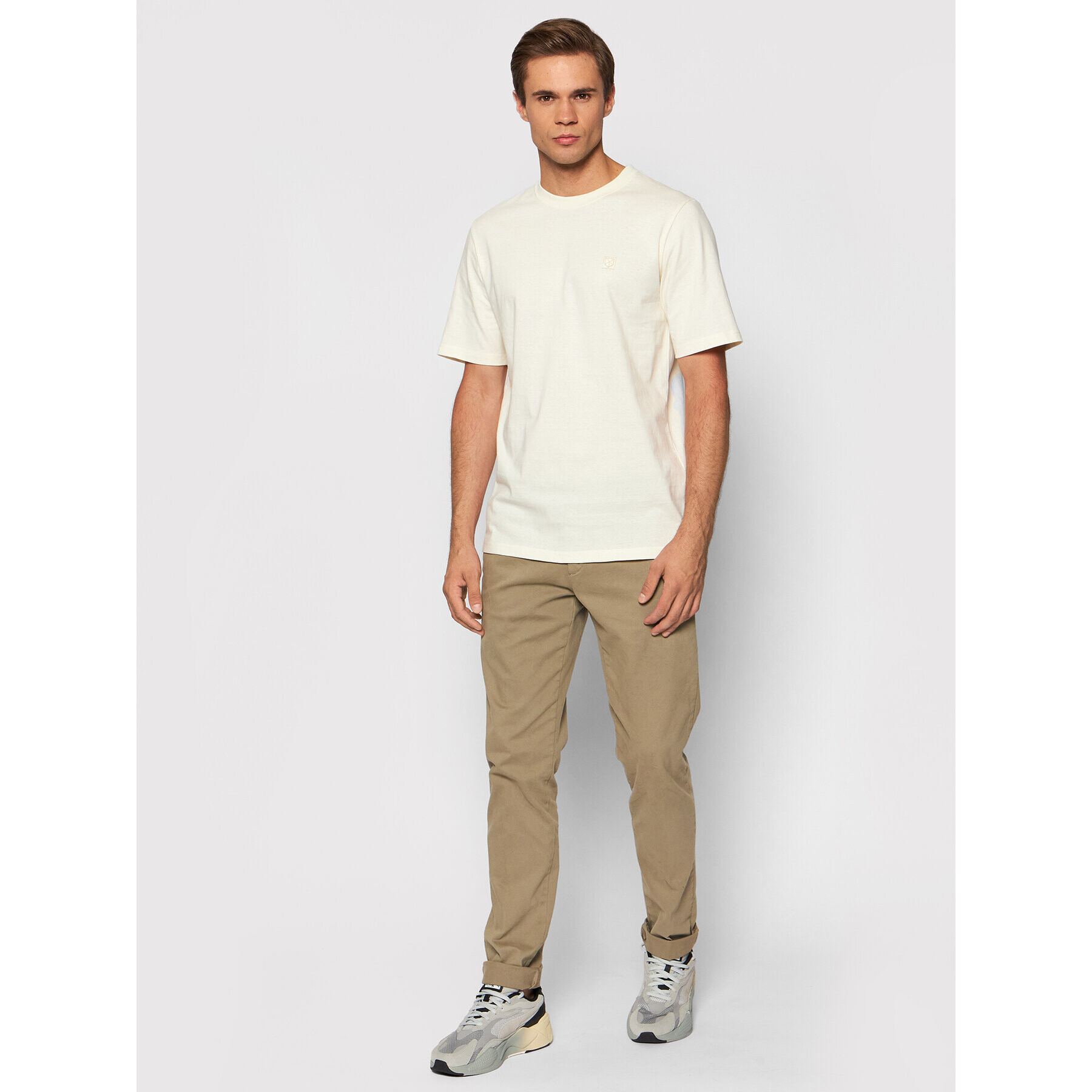 Jack&Jones PREMIUM Tricou Blastudio 12188041 Bej Regular Fit - Pled.ro