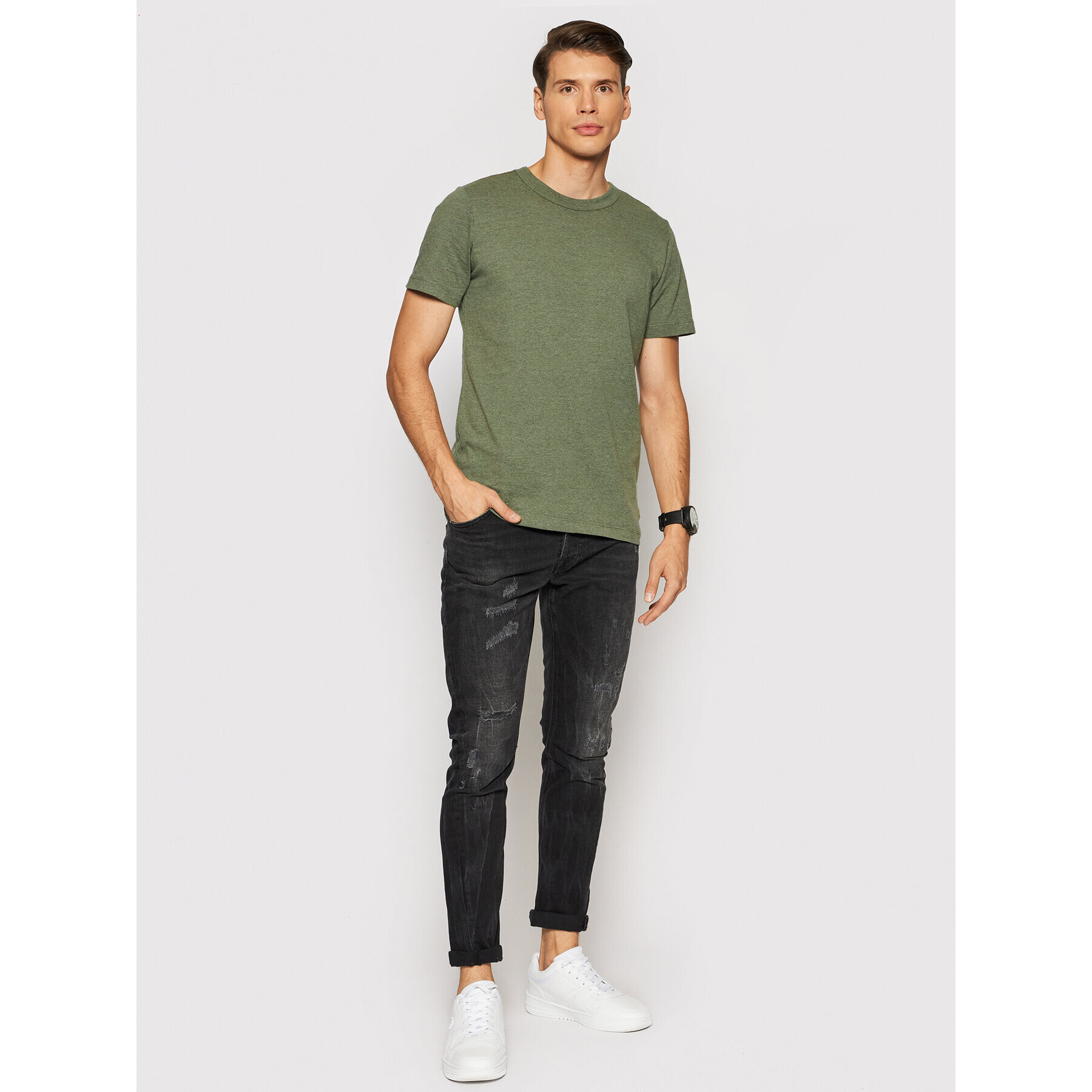 Jack&Jones PREMIUM Tricou Blubowery 12194103 Verde Regular Fit - Pled.ro