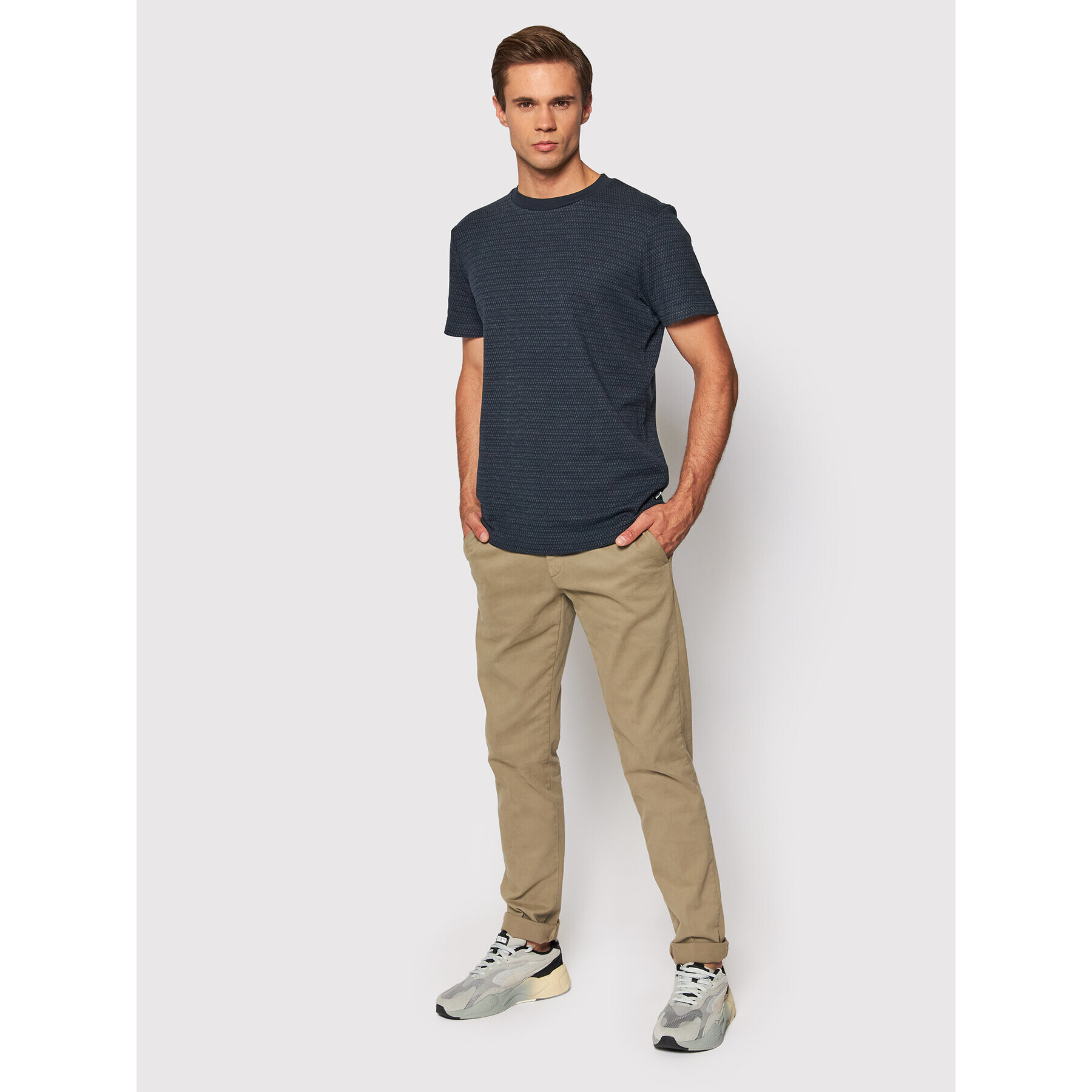 Jack&Jones PREMIUM Tricou Blupattern 12192501 Bleumarin Regular Fit - Pled.ro