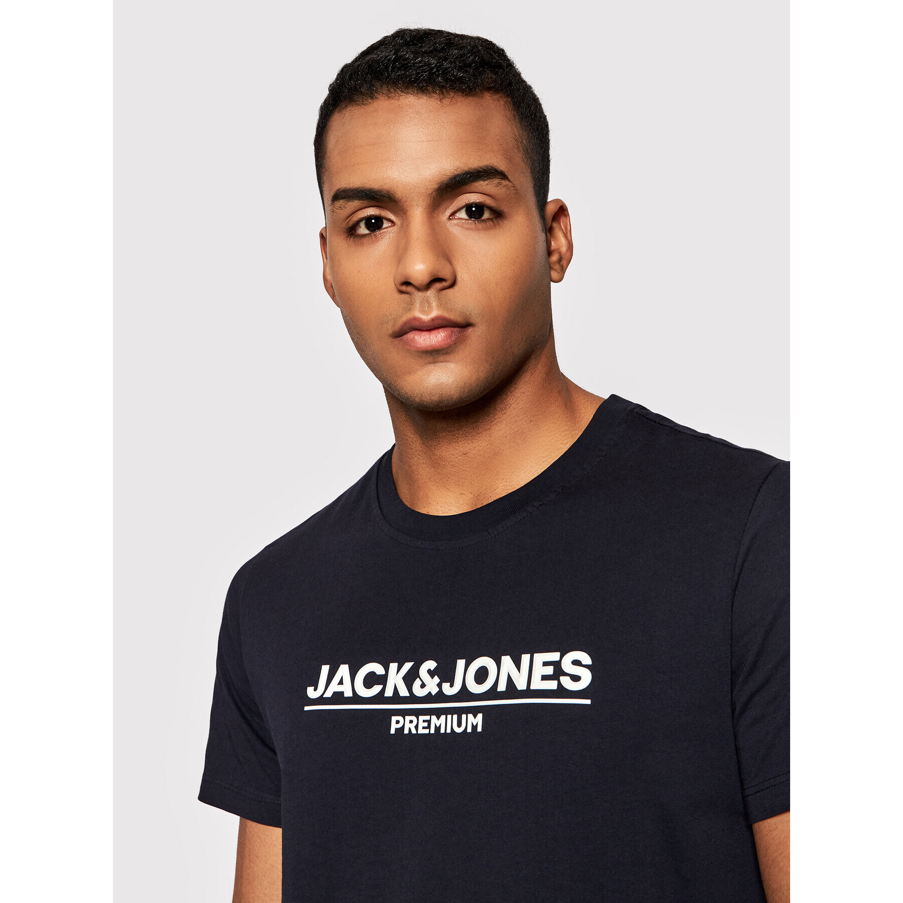 Jack&Jones PREMIUM Tricou Branding 12205731 Bleumarin Regular Fit - Pled.ro