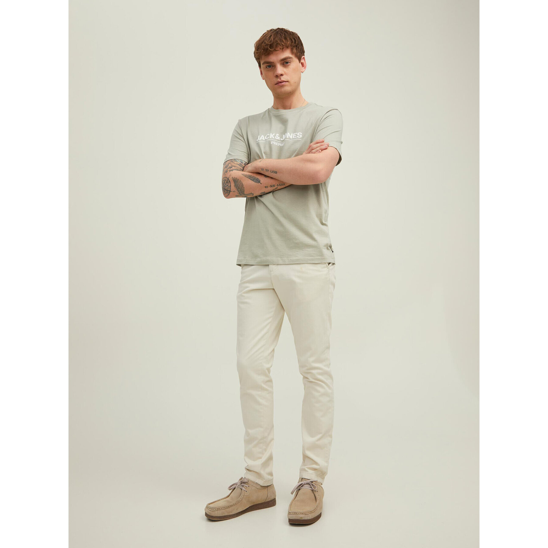 Jack&Jones PREMIUM Tricou Branding 12205731 Verde Regular Fit - Pled.ro