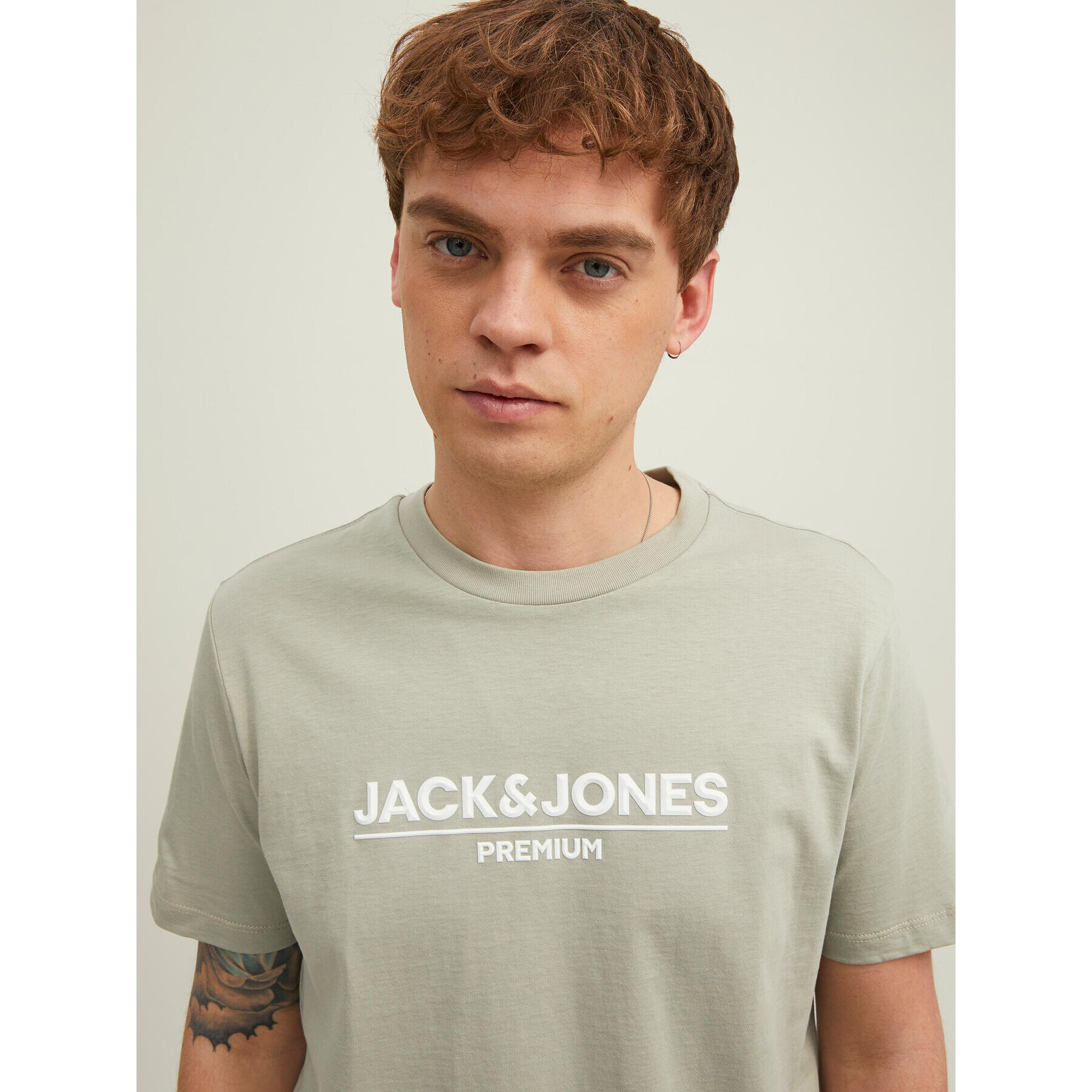 Jack&Jones PREMIUM Tricou Branding 12205731 Verde Regular Fit - Pled.ro