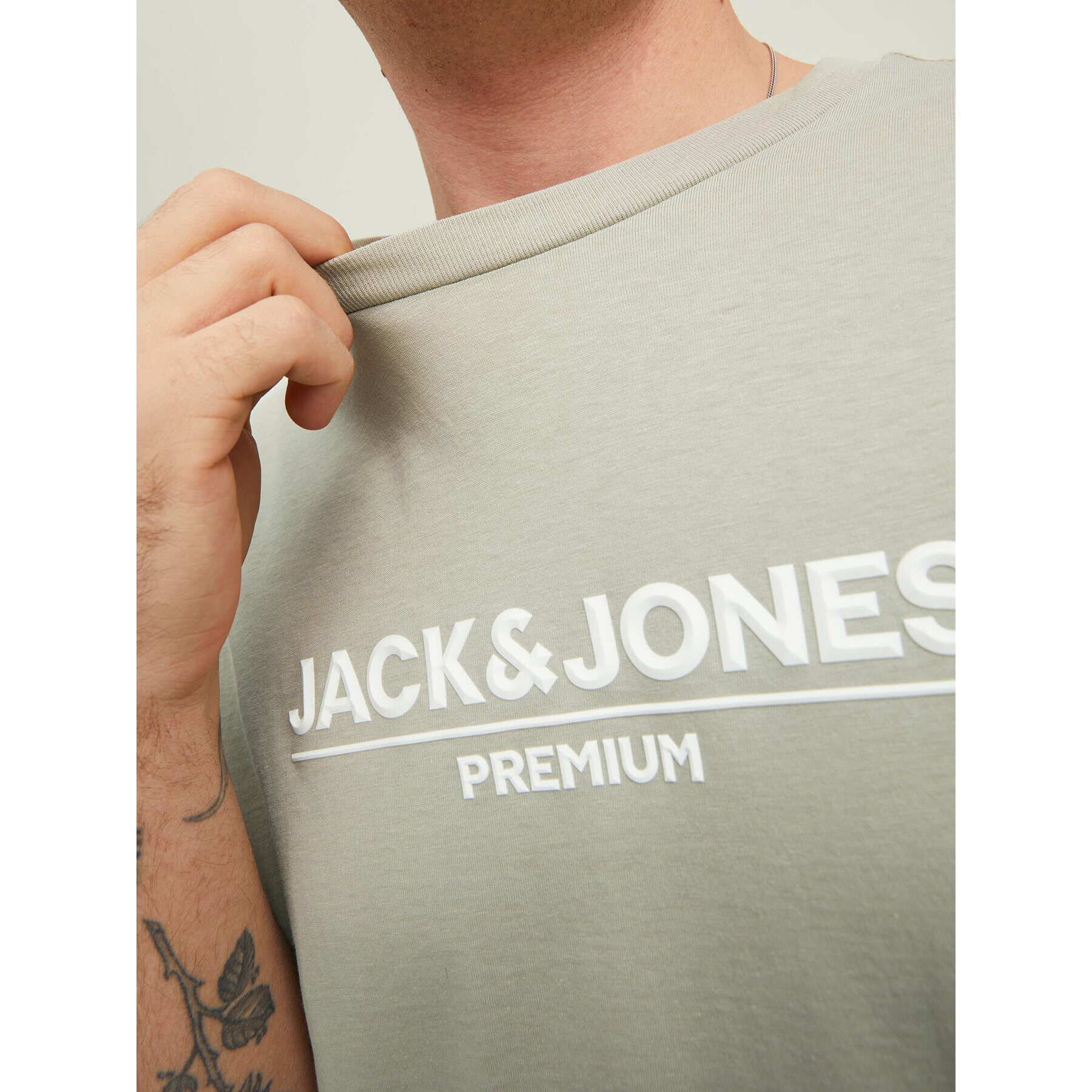 Jack&Jones PREMIUM Tricou Branding 12205731 Verde Regular Fit - Pled.ro