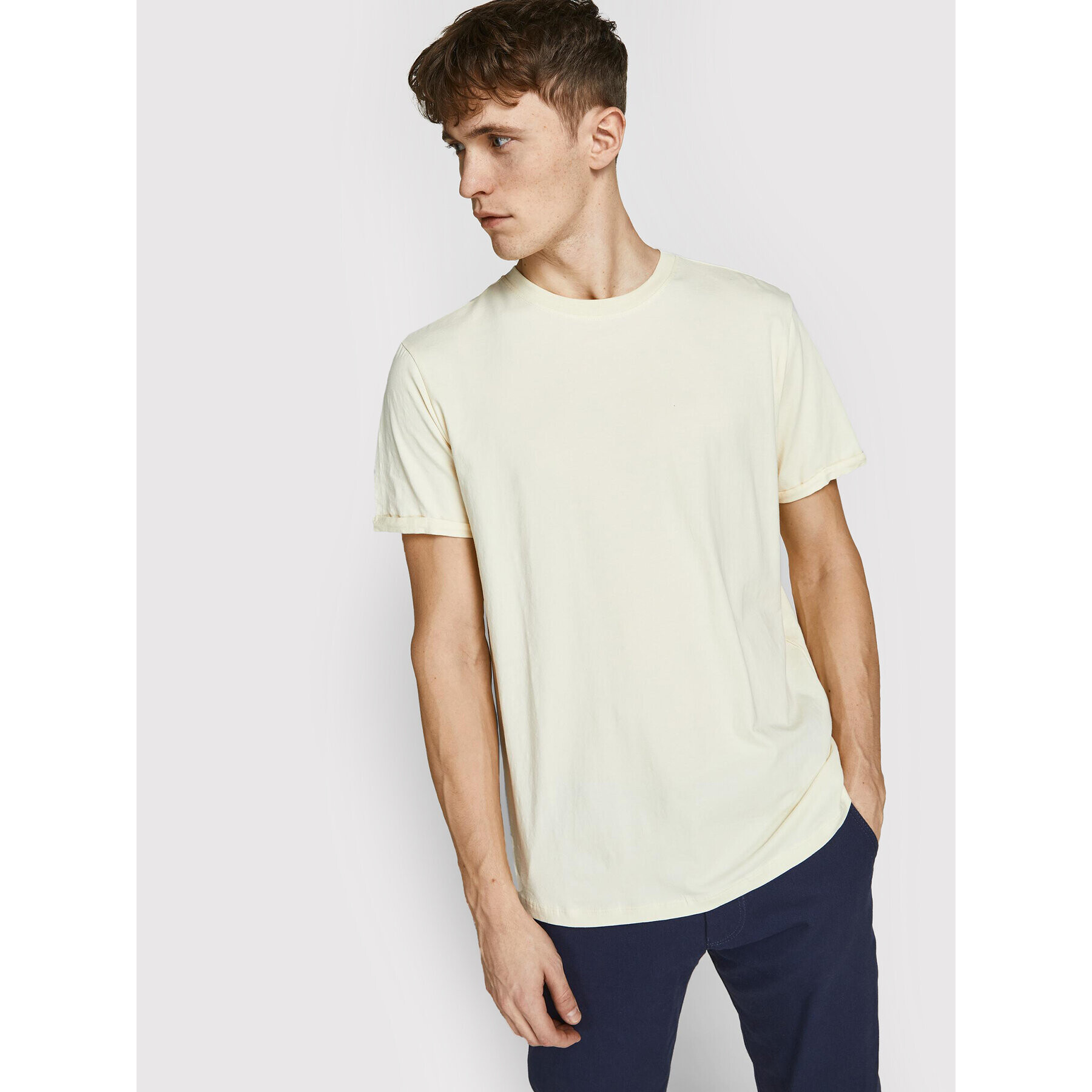 Jack&Jones PREMIUM Tricou Logo 12183777 Galben Regular Fit - Pled.ro