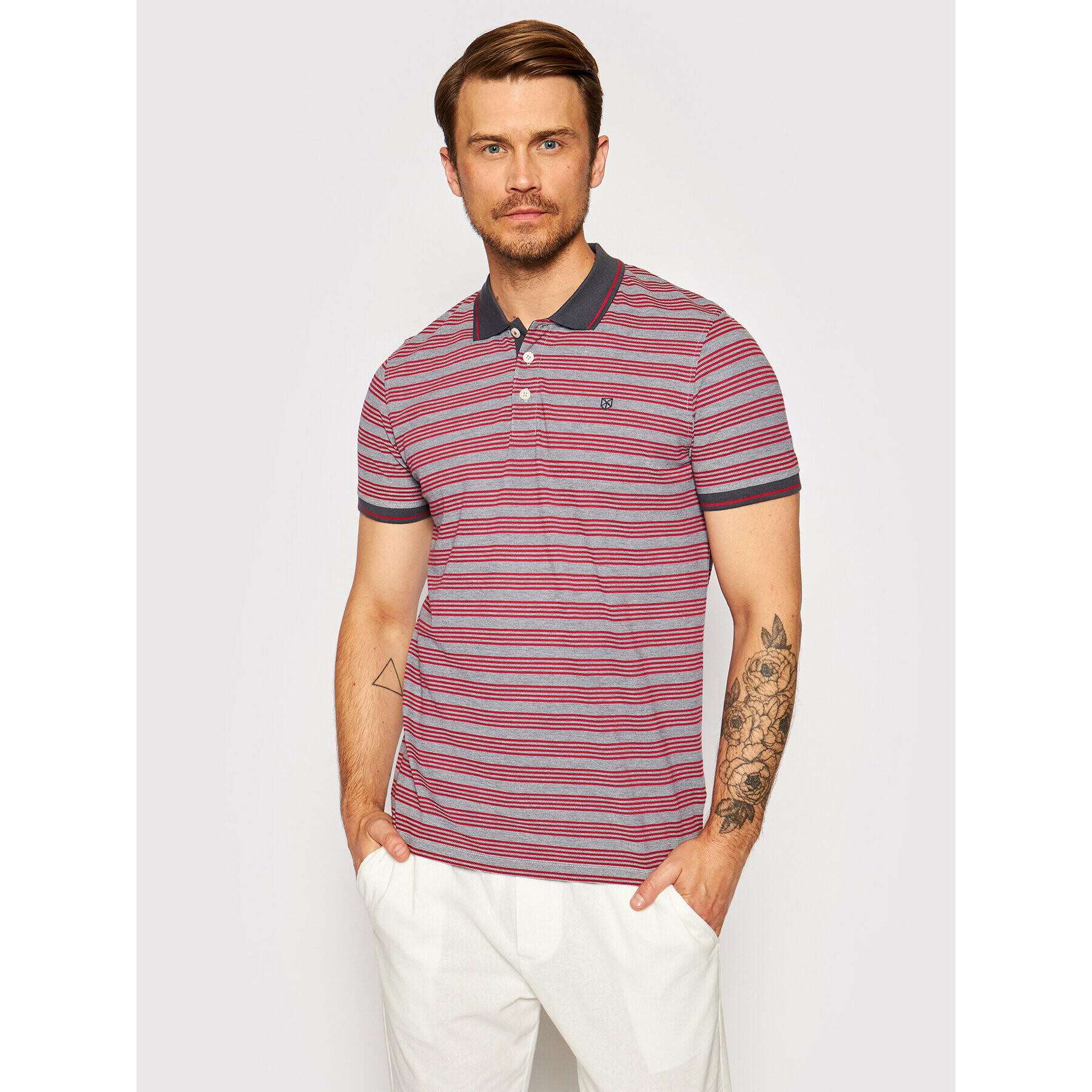 Jack&Jones PREMIUM Tricou polo Bluwin 12190262 Roșu Regular Fit - Pled.ro