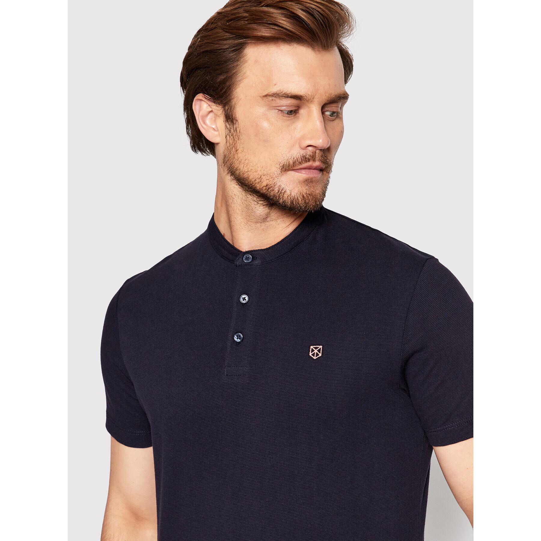 Jack&Jones PREMIUM Tricou polo Structure 12213323 Bleumarin Regular Fit - Pled.ro