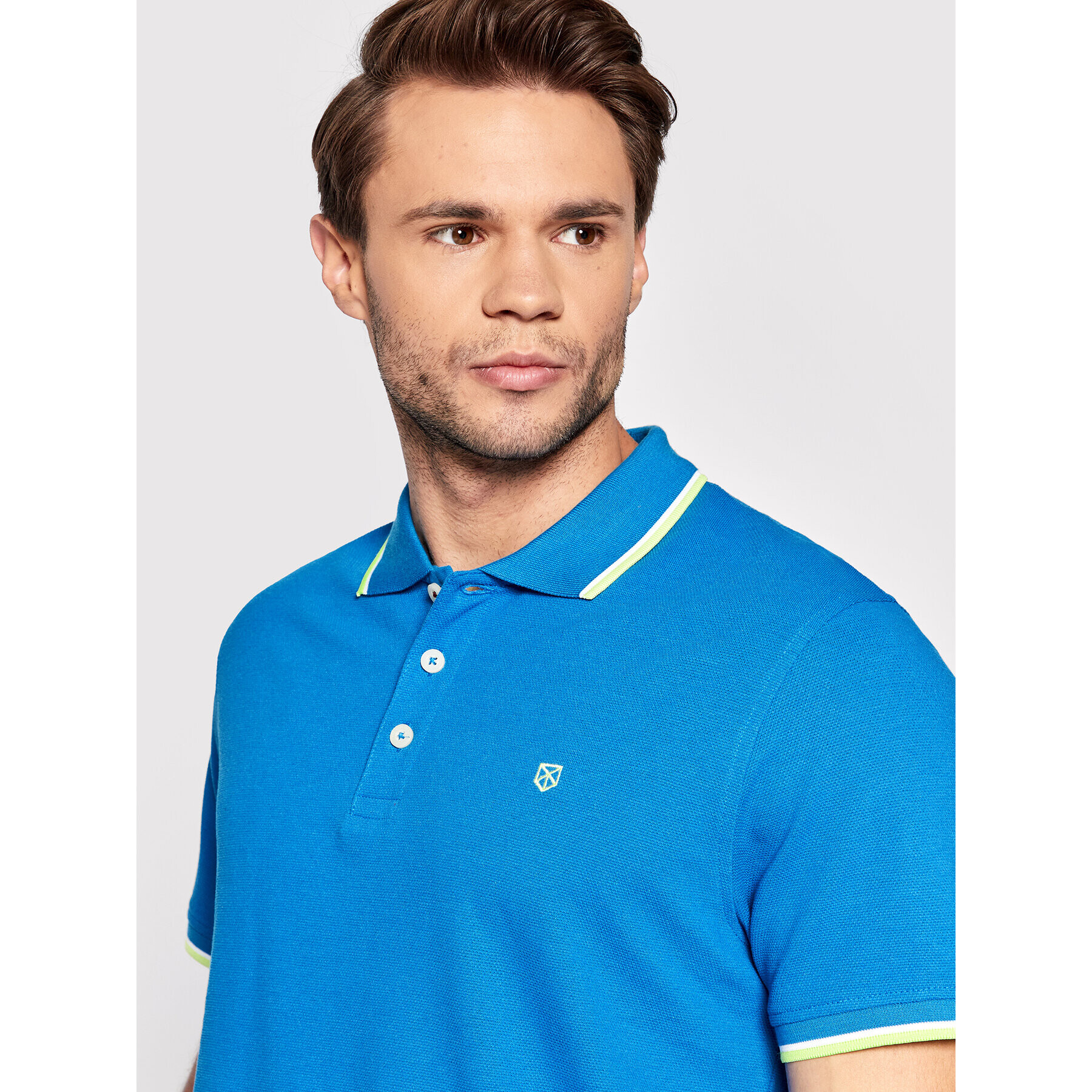 Jack&Jones PREMIUM Tricou polo Win 12169064 Albastru Regular Fit - Pled.ro