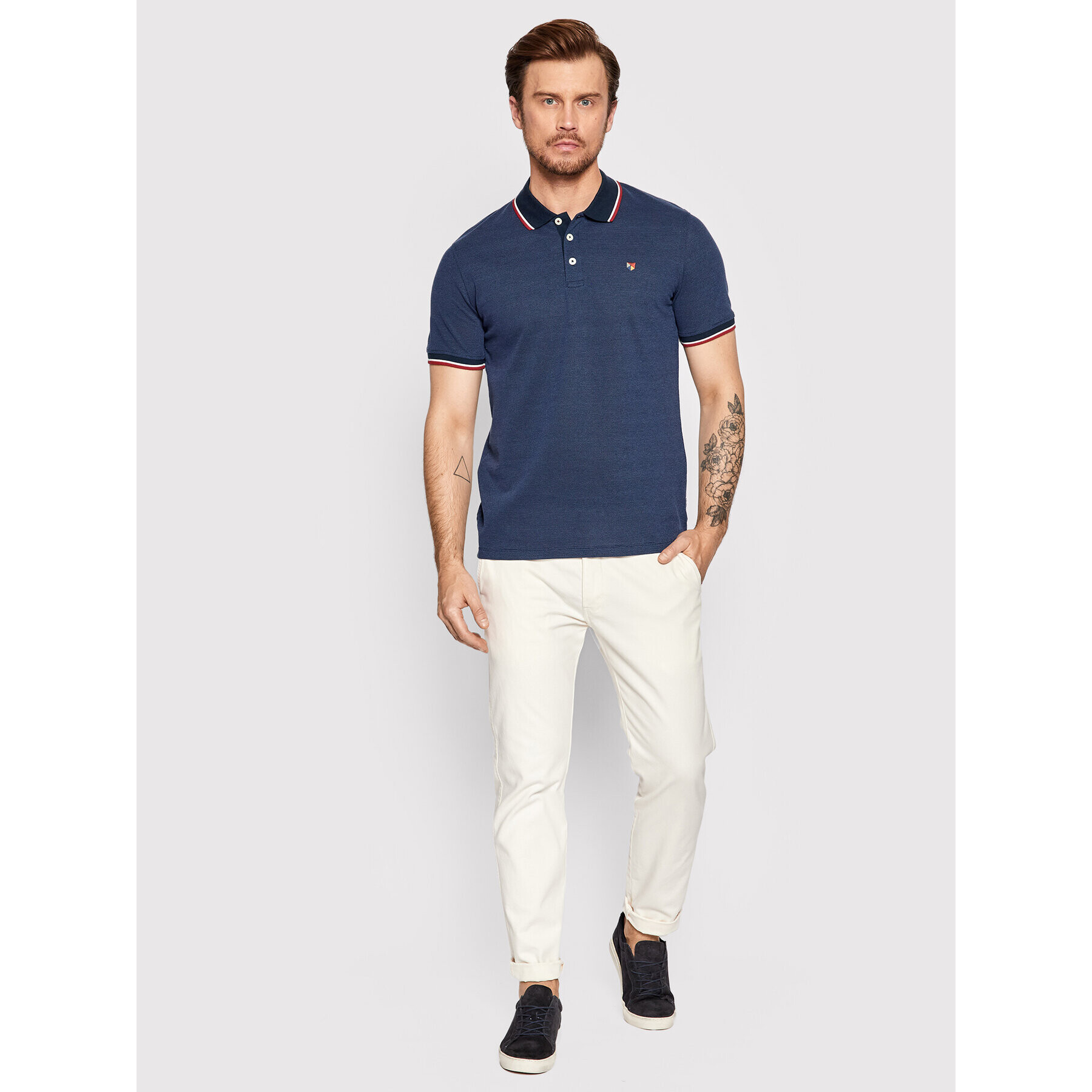 Jack&Jones PREMIUM Tricou polo Bluwin 12169064 Bleumarin Regular Fit - Pled.ro