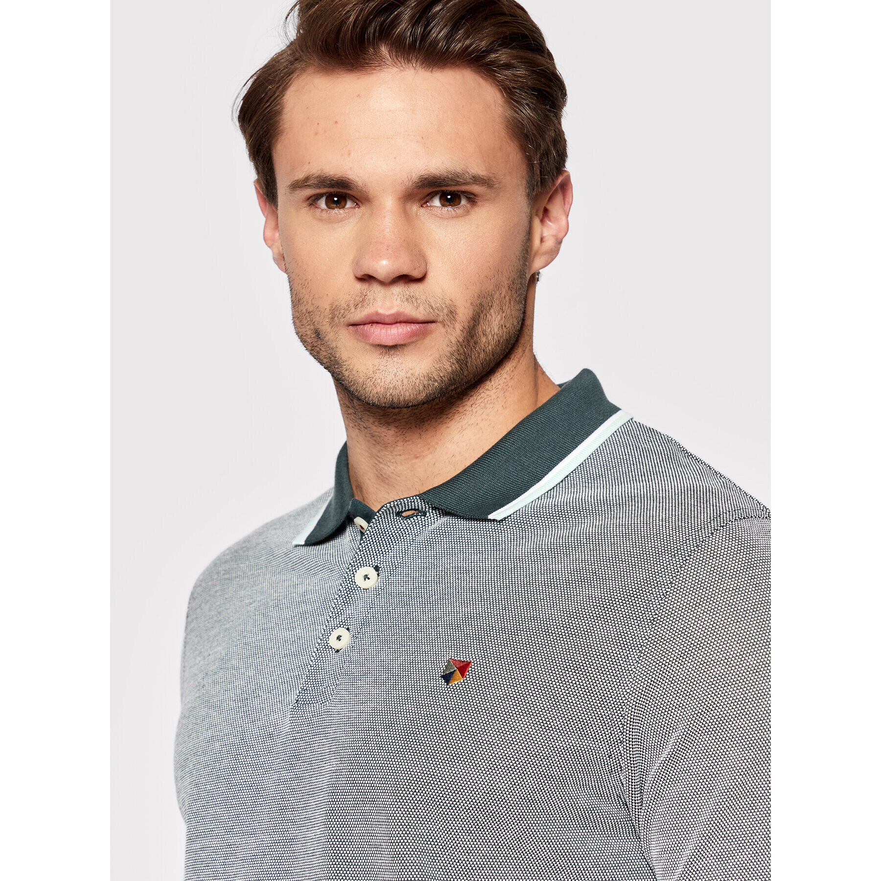 Jack&Jones PREMIUM Tricou polo Win 12169064 Verde Regular Fit - Pled.ro