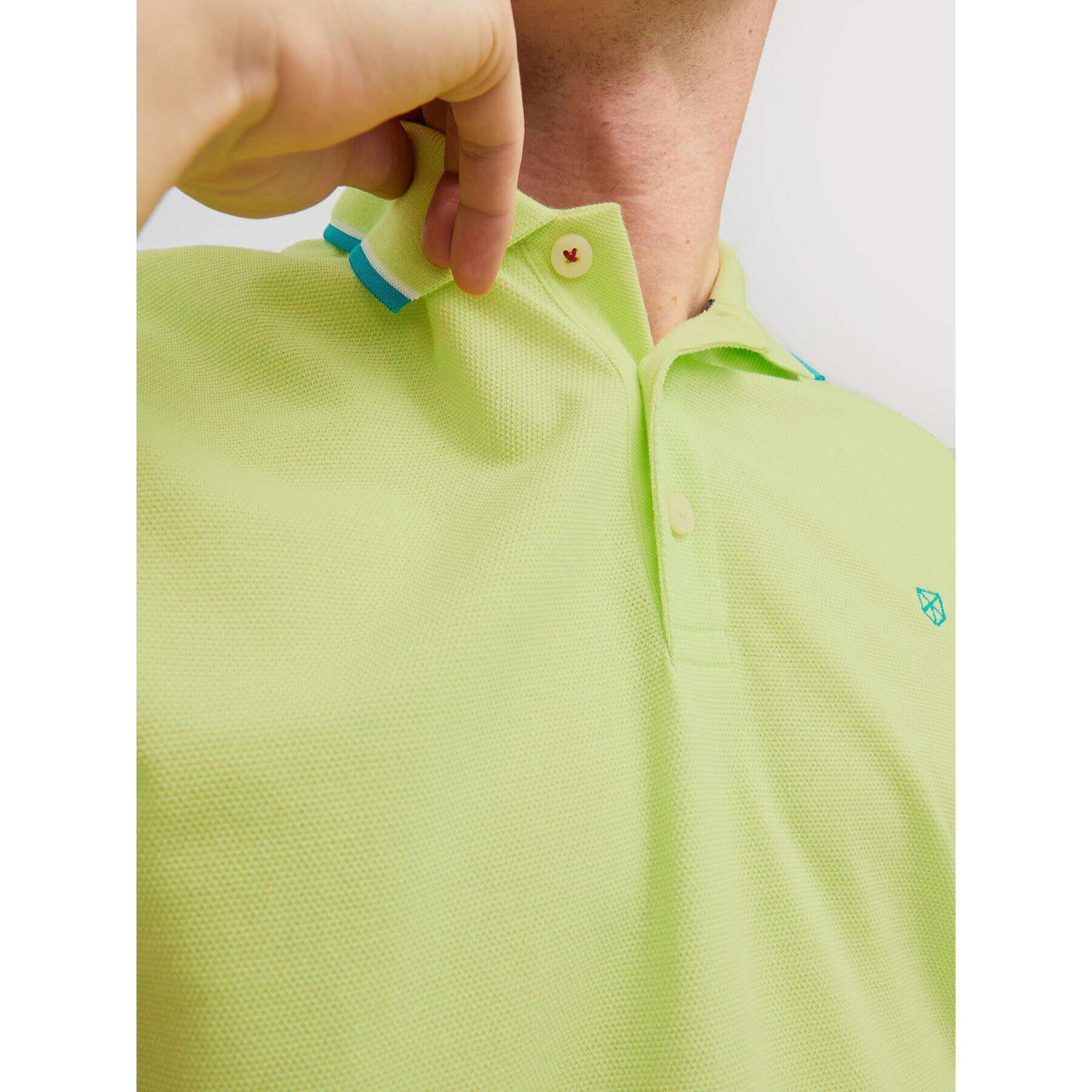 Jack&Jones PREMIUM Tricou polo Bluwin 12169064 Verde Regular Fit - Pled.ro