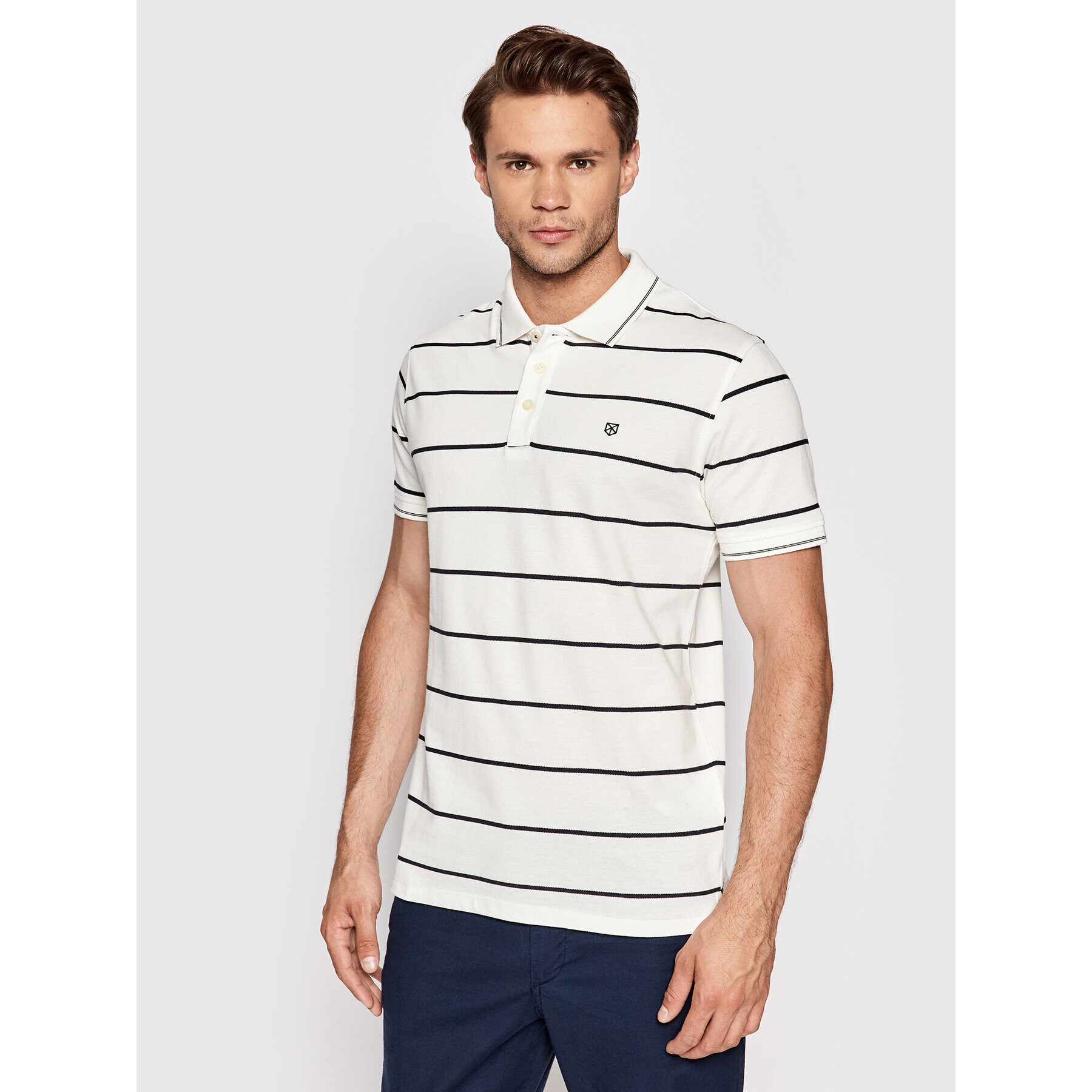 Jack&Jones PREMIUM Tricou polo Win 12190262 Alb Regular Fit - Pled.ro