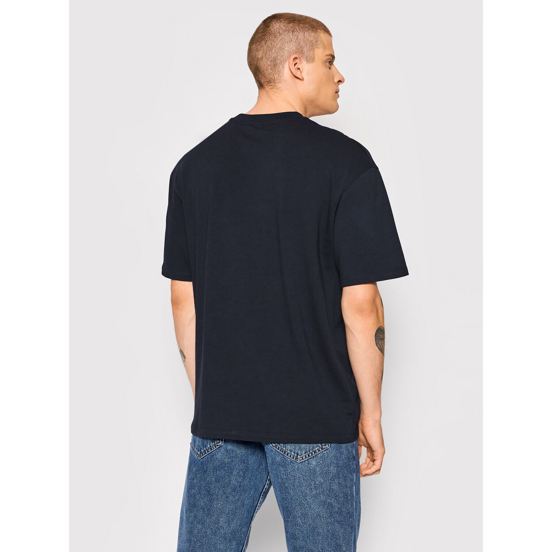 Jack&Jones PREMIUM Tricou Pond 12198357 Bleumarin Relaxed Fit - Pled.ro