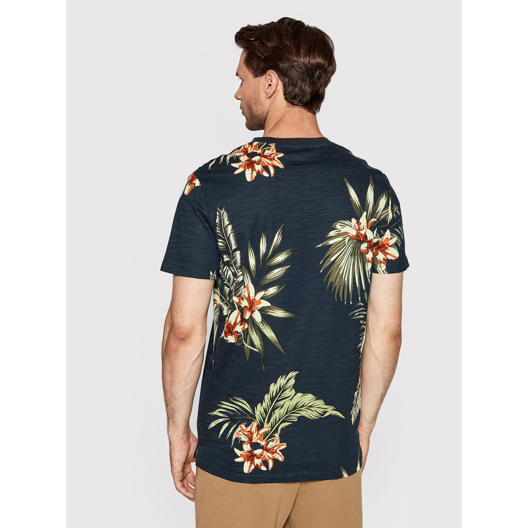 Jack&Jones PREMIUM Tricou Tropic 12203764 Bleumarin Regular Fit - Pled.ro