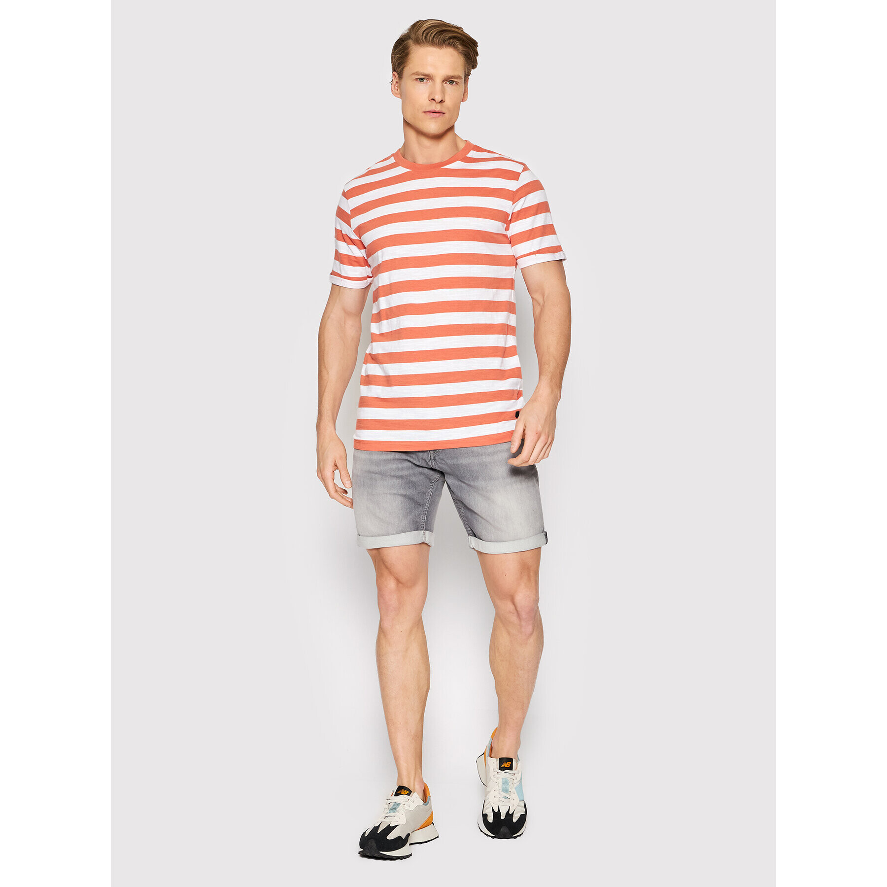 Jack&Jones PREMIUM Tricou Tropic 12203778 Portocaliu Regular Fit - Pled.ro