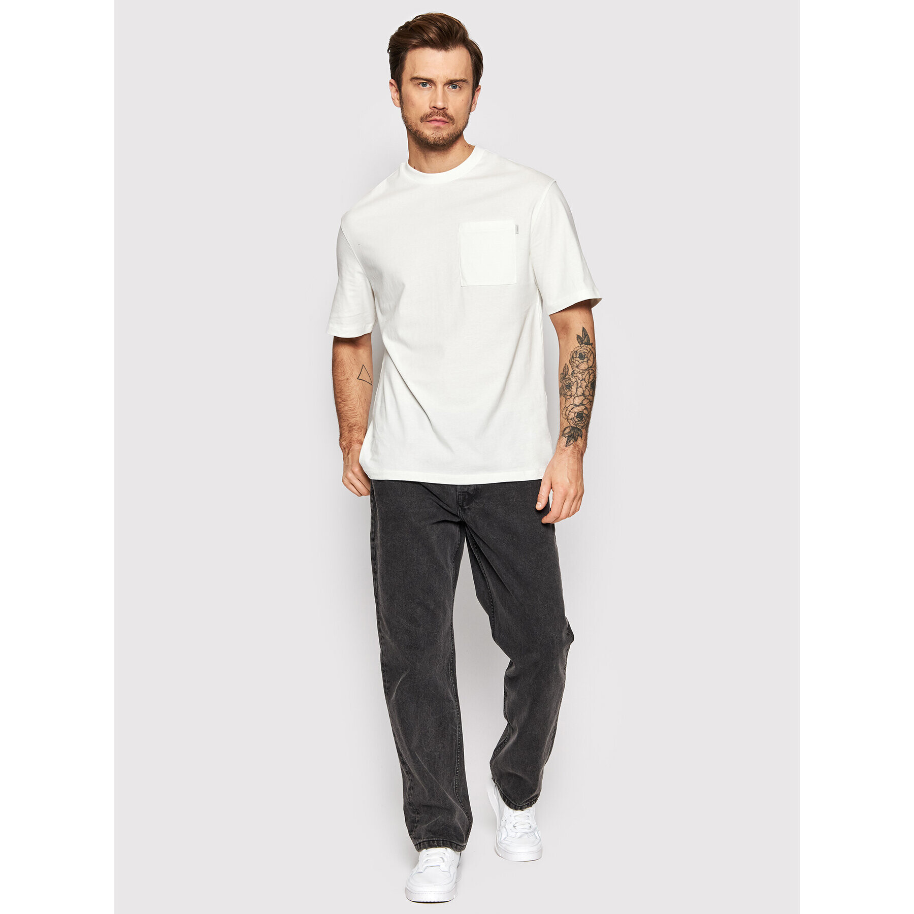 Jack&Jones PREMIUM Tricou Warren 12199243 Alb Loose Fit - Pled.ro