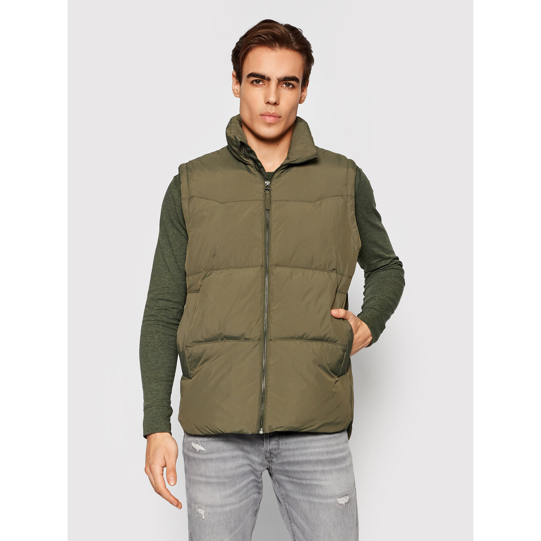 Jack&Jones PREMIUM Vestă Lawind 12191277 Verde Regular Fit - Pled.ro