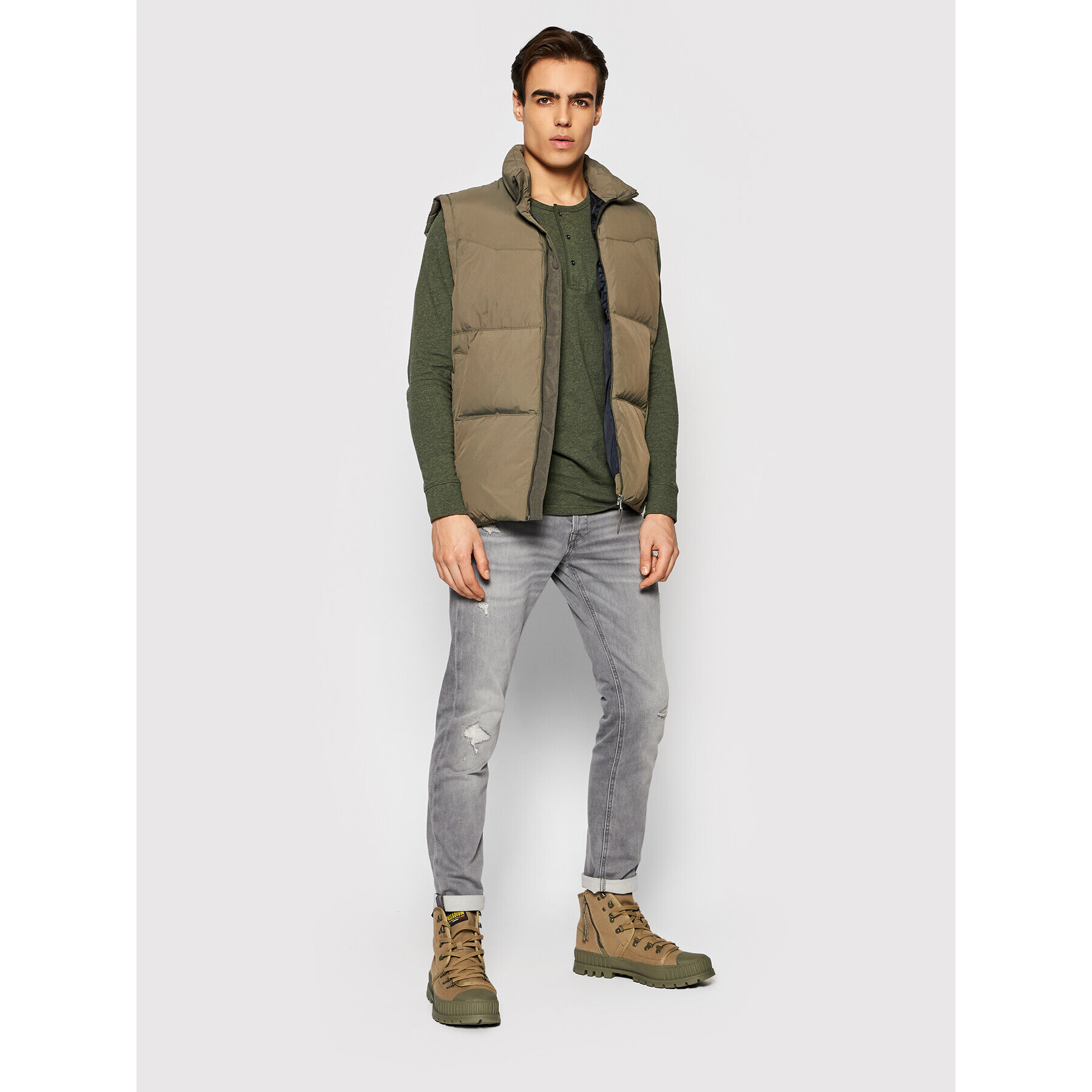 Jack&Jones PREMIUM Vestă Lawind 12191277 Verde Regular Fit - Pled.ro