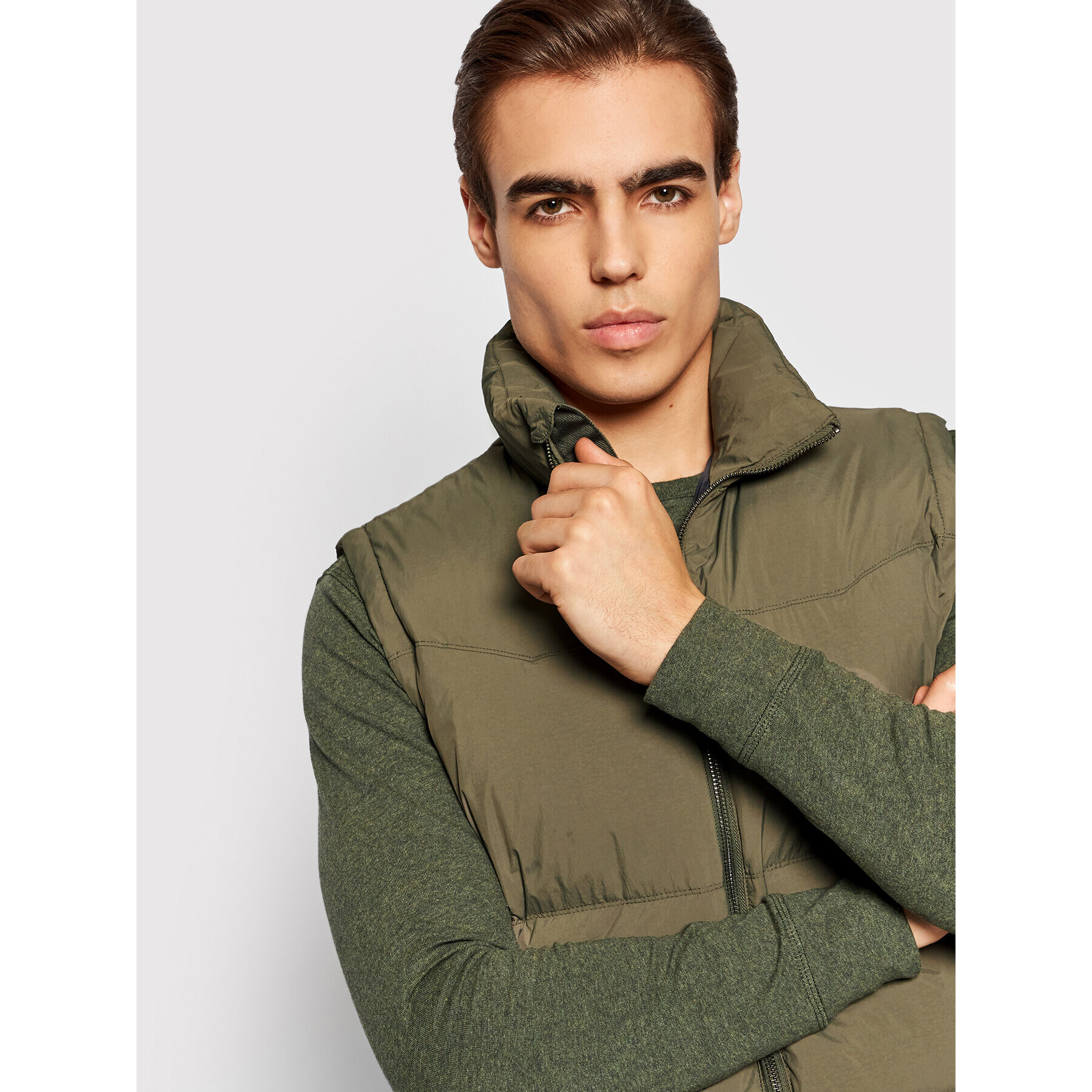 Jack&Jones PREMIUM Vestă Lawind 12191277 Verde Regular Fit - Pled.ro