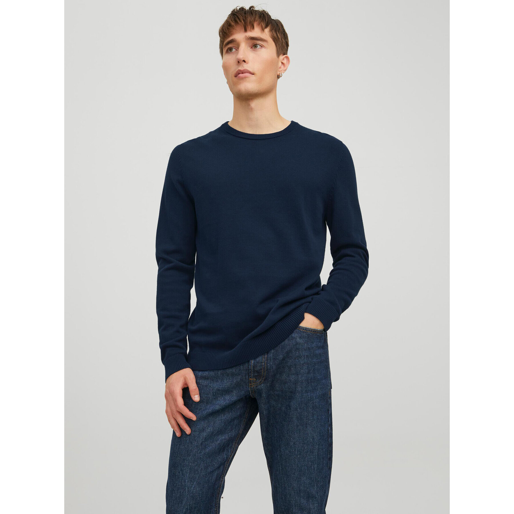 Jack&Jones Pulover 12137190 Bleumarin Regular Fit - Pled.ro