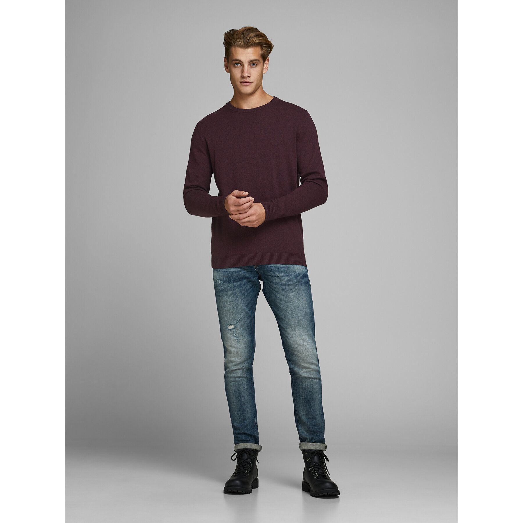 Jack&Jones Pulover 12137190 Vișiniu Regular Fit - Pled.ro